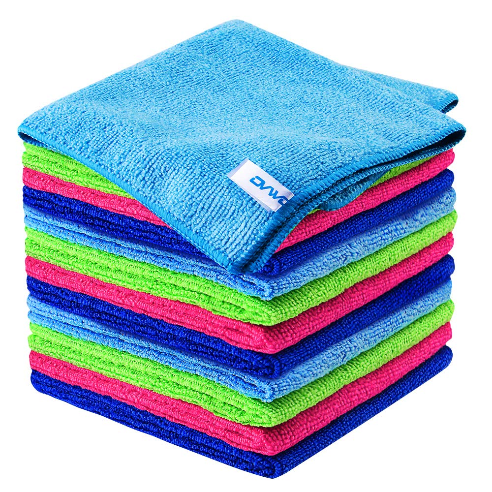 12Pcs Premium Microfiber Cleaning Cloth by ovwo - Highly Absorbent, Lint  Free, Scratch Free, Reusable Cleaning Supplies - for Kitchen Towels, Dish  Cloths, Dust Rag, Cleaning Rags in Household Cleaning