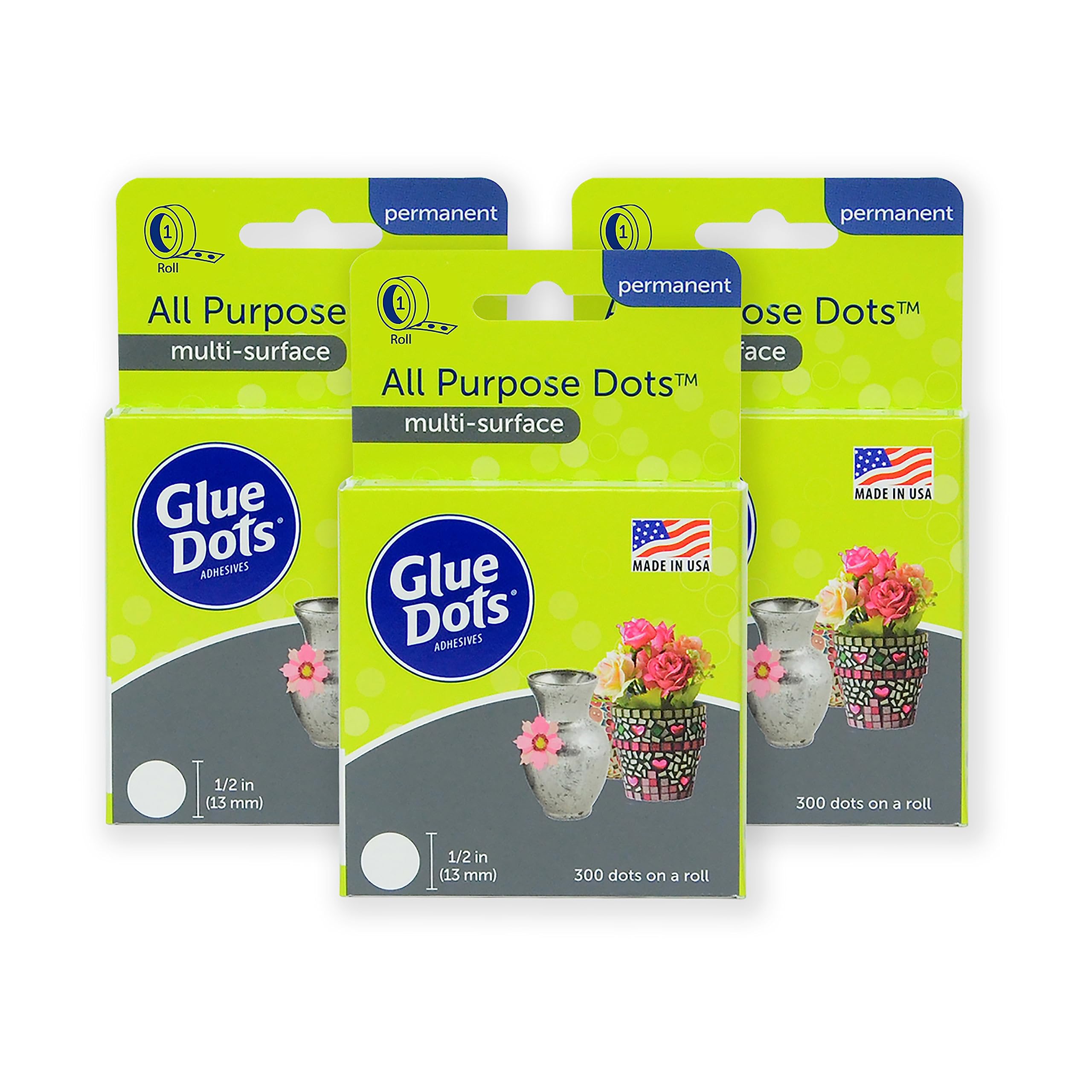 Glue Dots Double-Sided Permanent All Purpose Dots, 1/2'', Clear, Roll of  300 (35340E) —