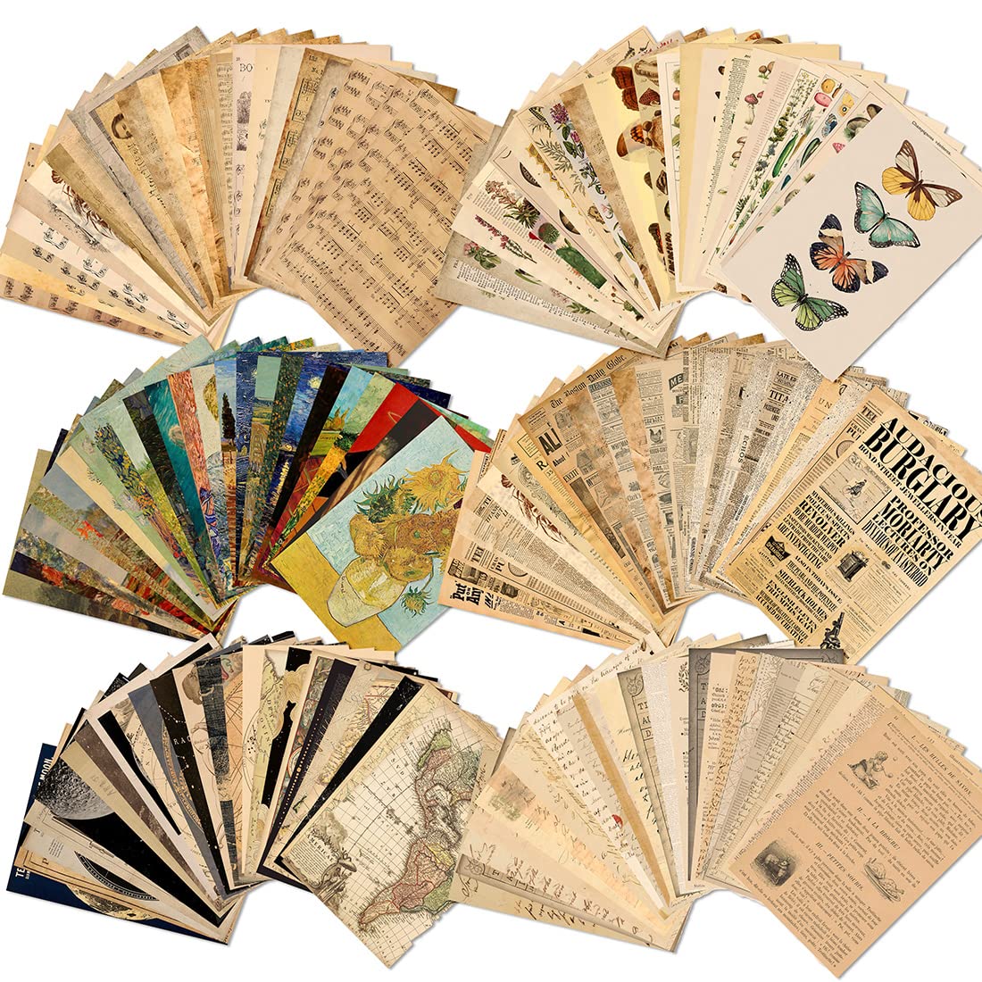 Retro Themed Paper Book Scrapbook Supplies 8 THEME CHOICES Craft Paper  Supplies Junk Journal Supplies Decorative Paper Collage 