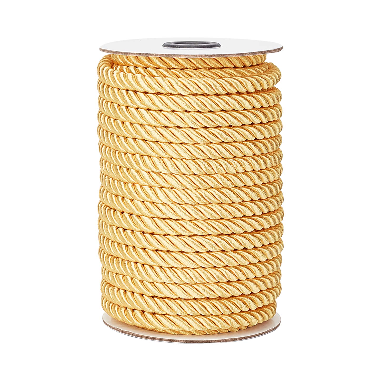 PH PandaHall 8mm 20 Yards Twisted Cord Trim Gold Decorative Rope