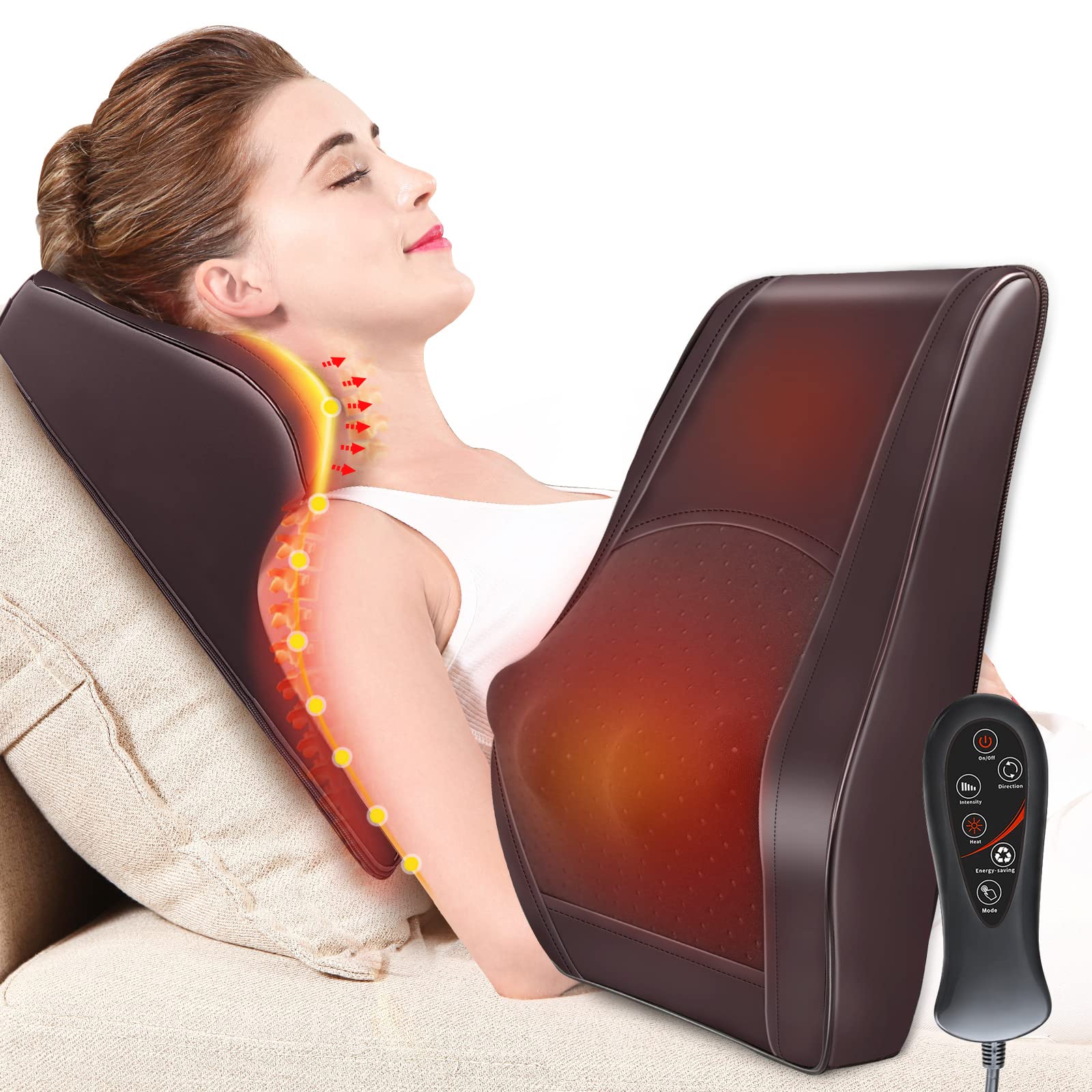 Back Massager Neck Massager Massage Pillow With Heat – MAXKARE
