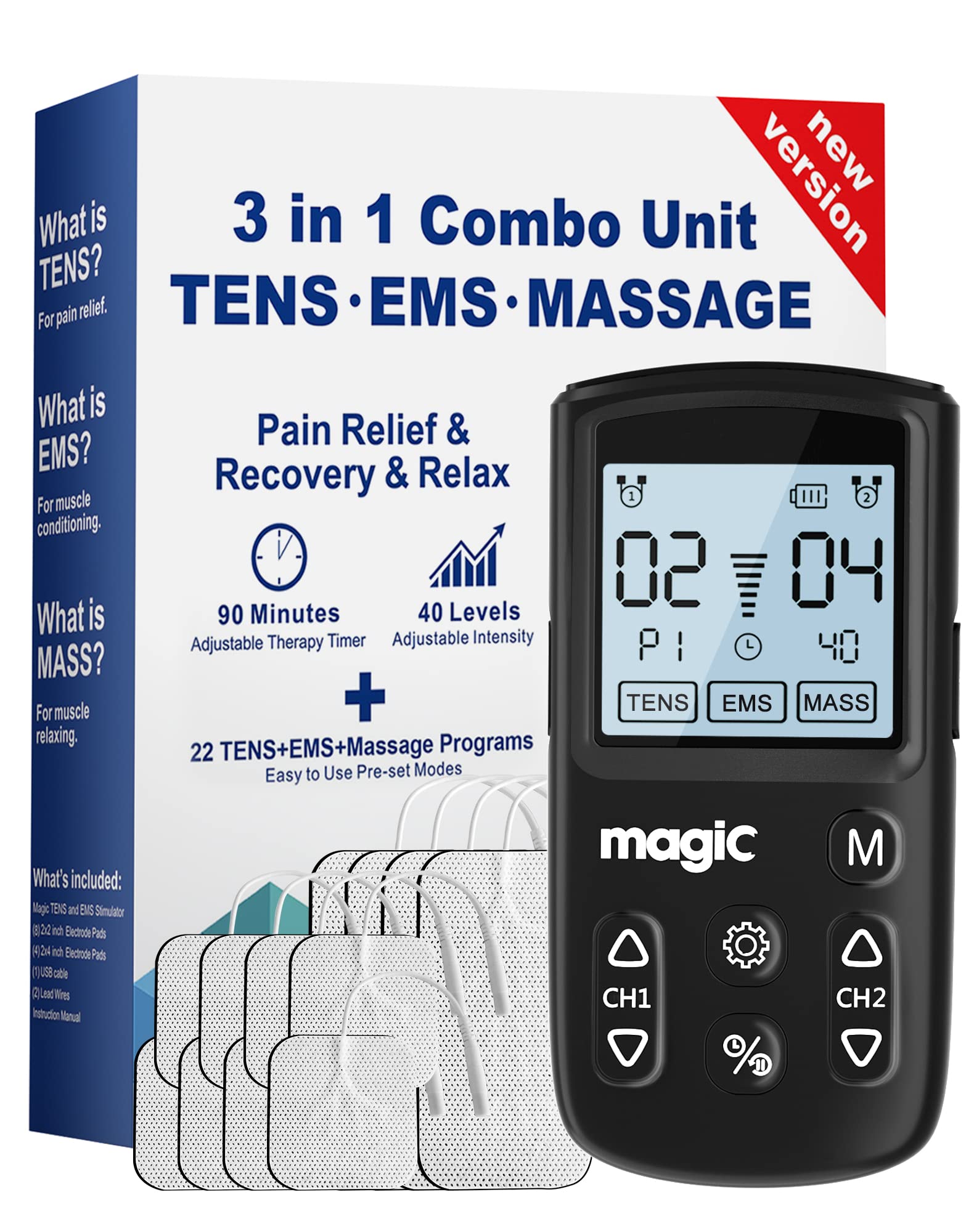 Tens Unit Electric Pulse Massager Muscle Stimulator Nerve Therapy Pain  Relief