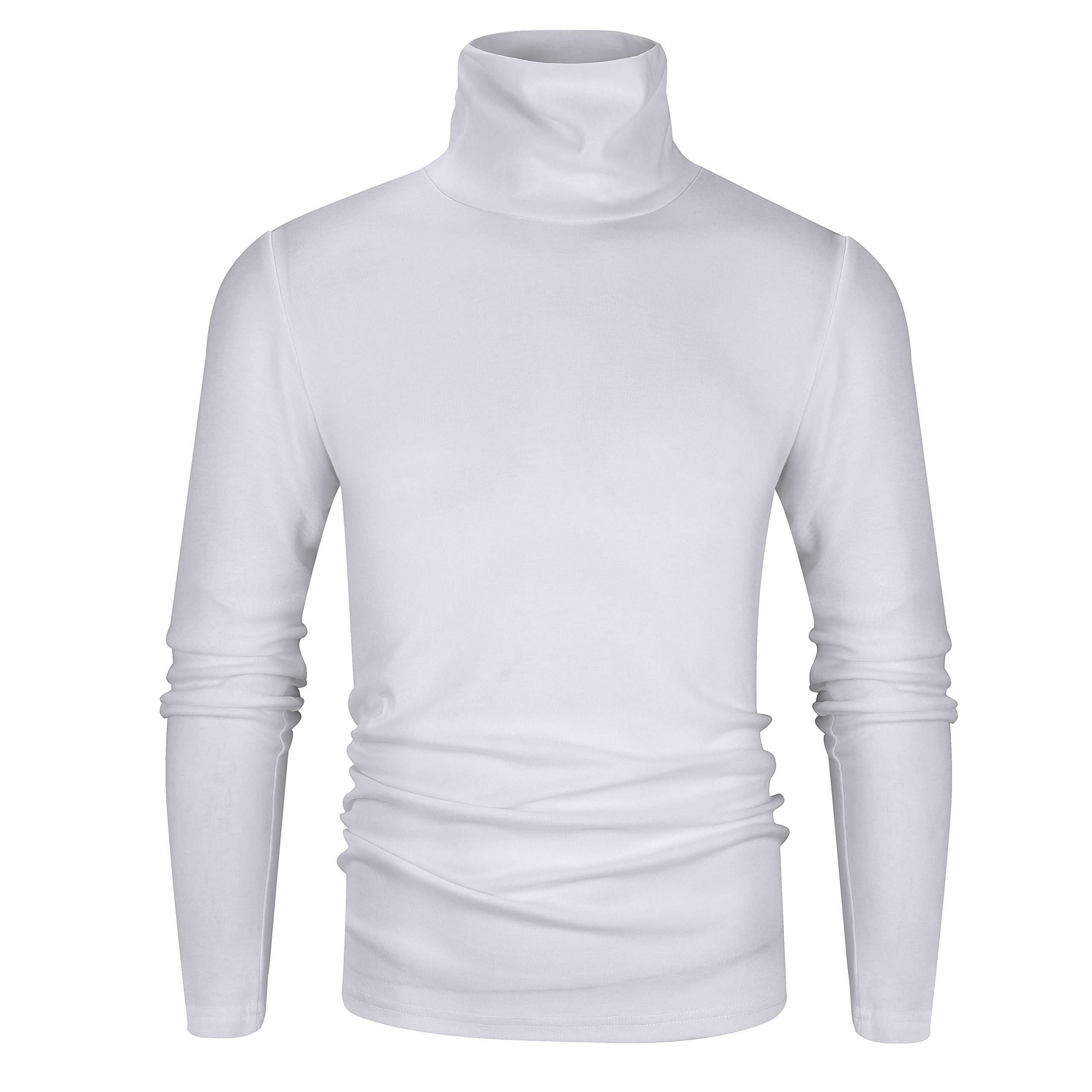 Men's Slim Fit Turtleneck T-shirt Long Sleeve Pullover Lightweight