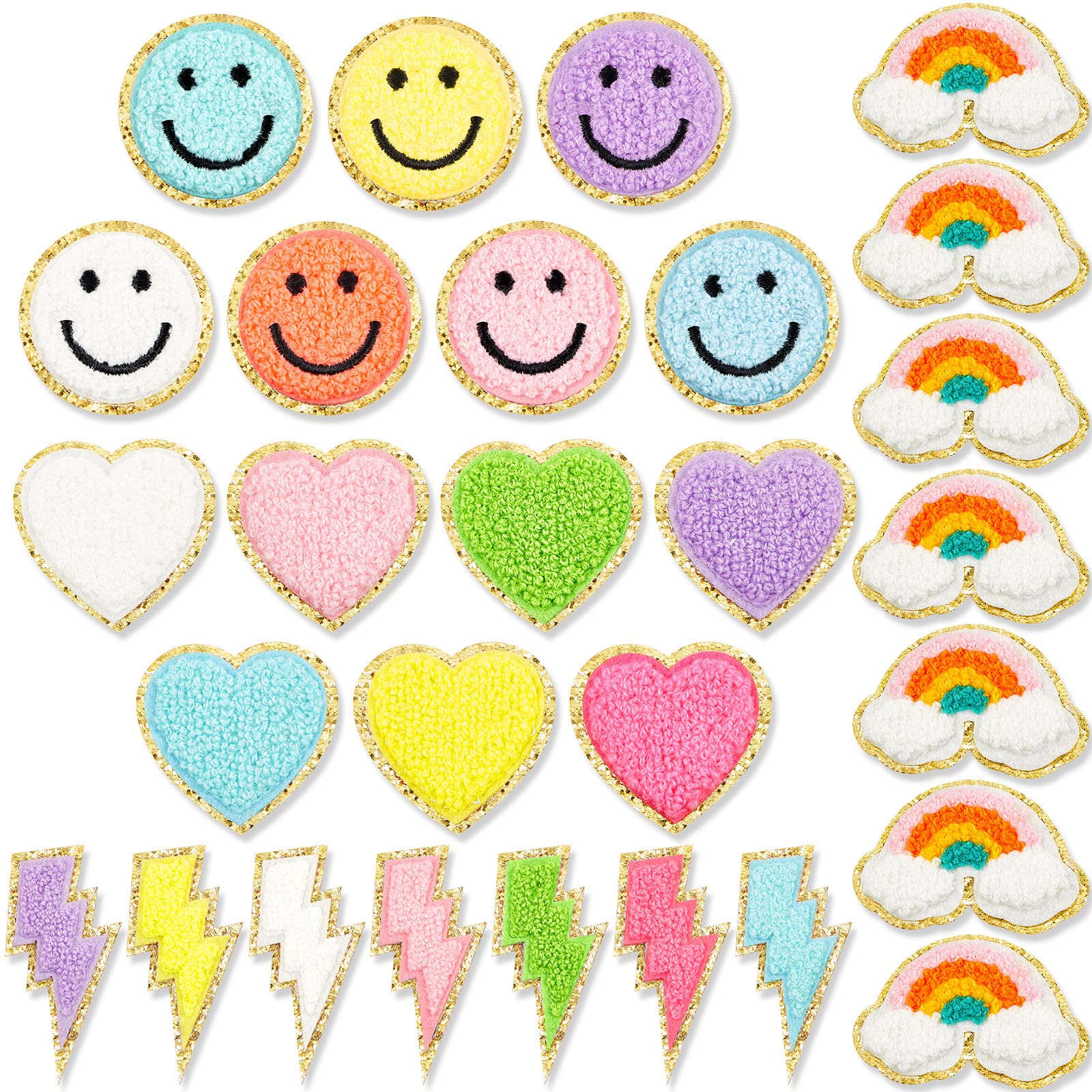 Smiley Face Patch Applique Sew on or Glue On Patch Price per 3 Pcs