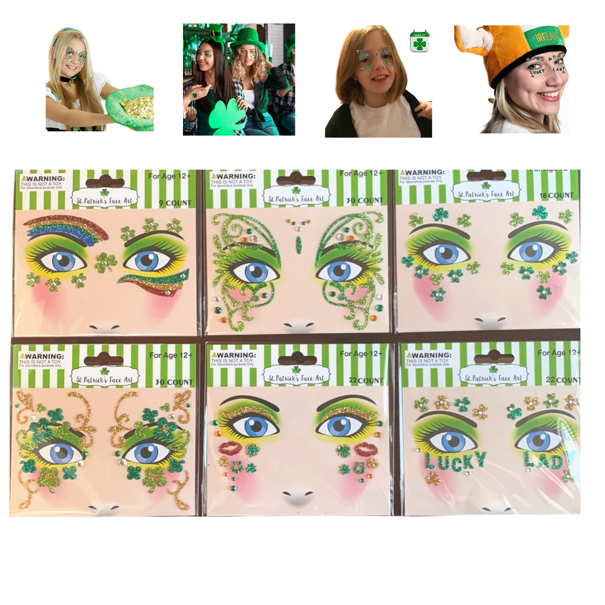 Saint Patricks Day Sets Face Jewels Face Gems Stick On Glitter Face  Rhinestones for Makeup with over 130 Face Stickers Jewels Temporary Tattoos  Kit for Rave Party Henna Green
