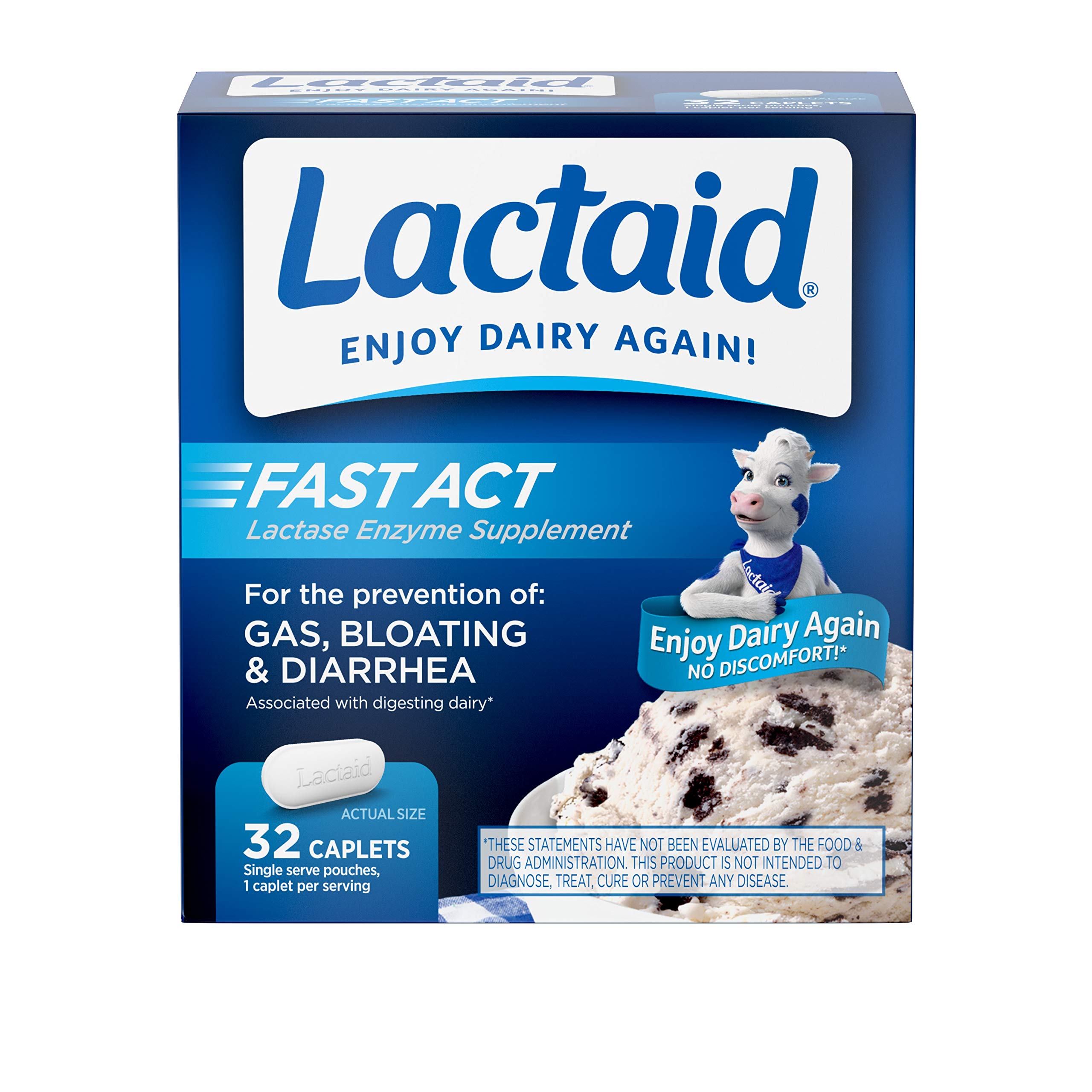 Lactaid Fast Act Lactase Enzyme Pills 32 Single Dose Pouches   817OtivVhWL 