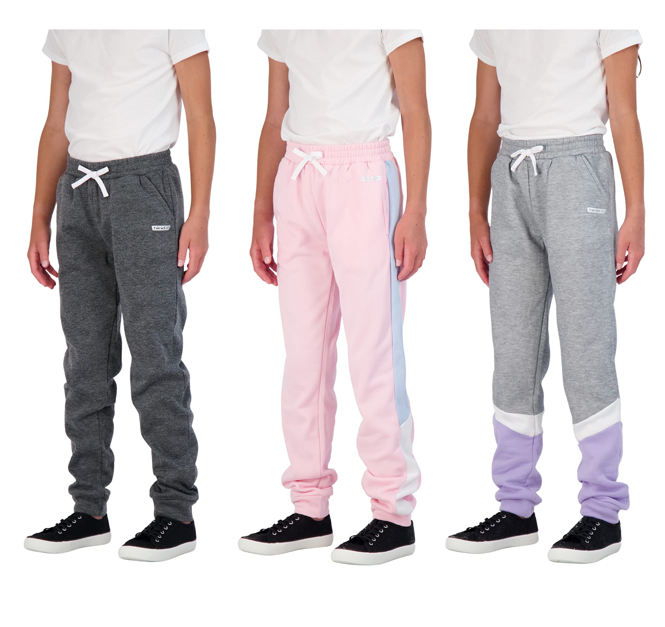 Hind 3-Pack: Girls Sweatpants Active Multipack Fleece Jogger Pants for  Girls Athletics 14-16 Heather-light Pink-charcoal