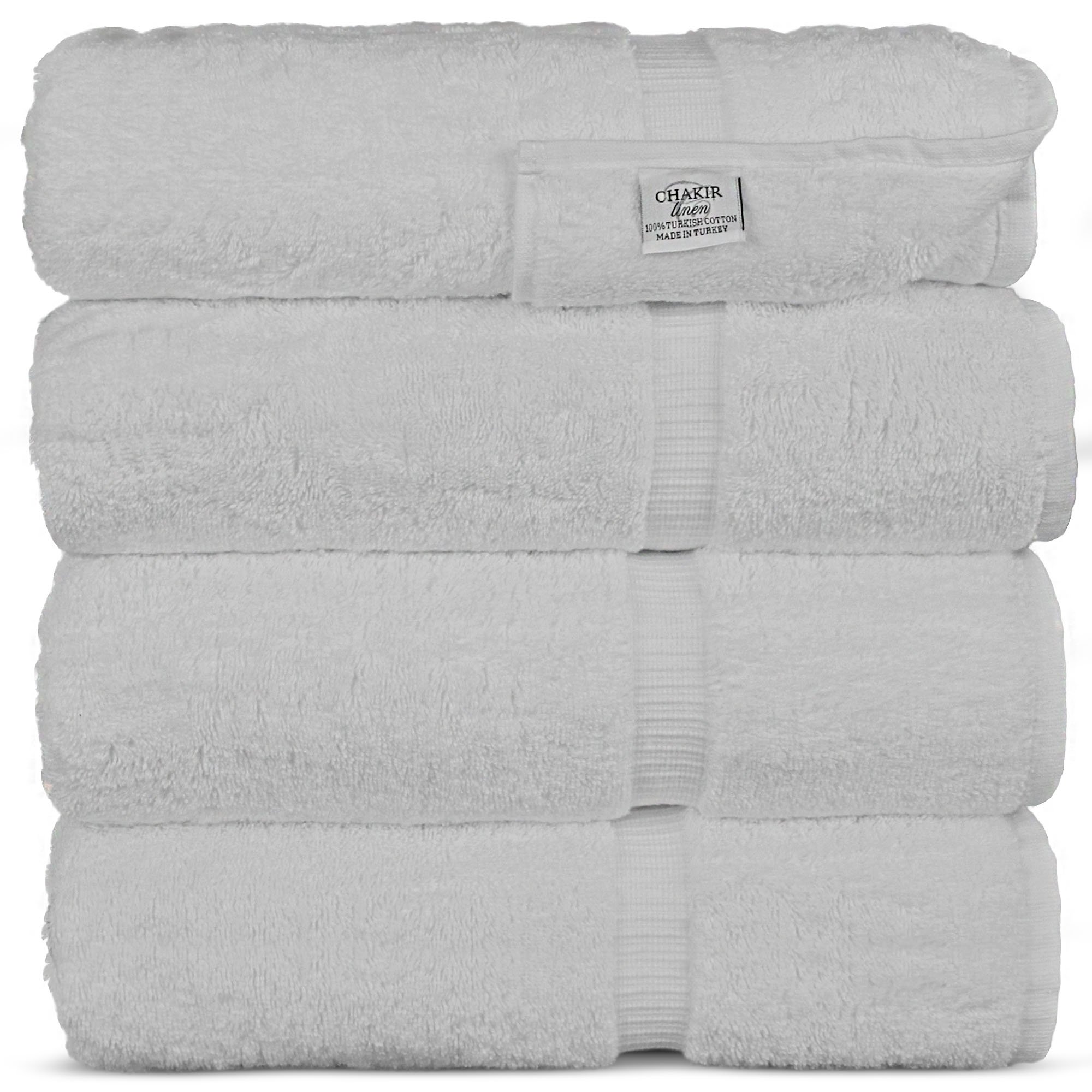  Chakir Turkish Linens Gray 4 Piece Bath Towel, 6 Piece