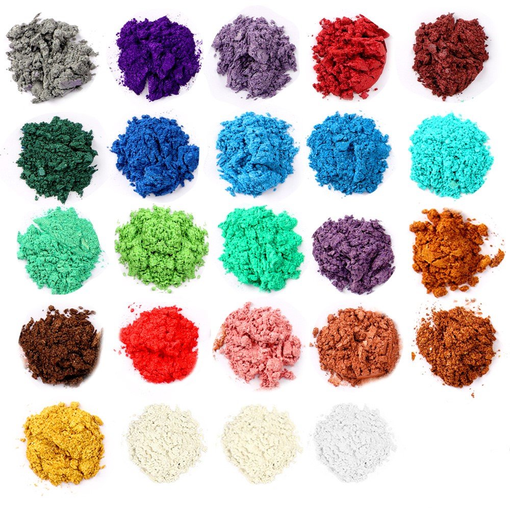 Mica Powder, Lip Gloss Pigment Powder 24 Colors, Handmade Soap Making  Colorants, for Epoxy Resin Dye, Candle Making, Eye Shadow, Blush, Nail,  Paint, Resin Craft