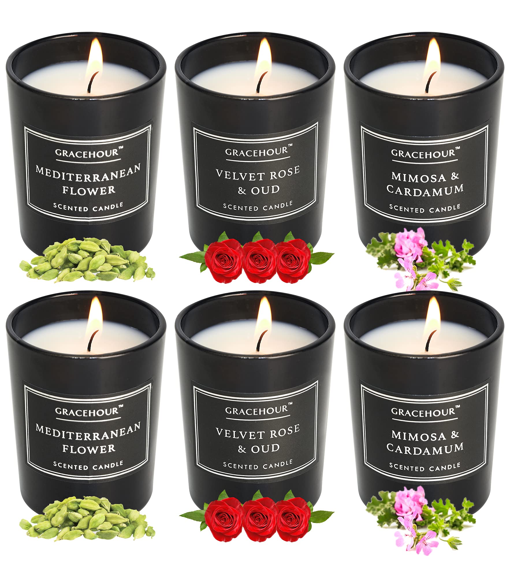 Luxury Scented Candles 6 Pack Valentines Day Candle Gifts for Woman Scented  Candles Set for Home, Aromatherapy Soy Wax Relaxing Stress Relief Candle,  Gifts for Mom, Friend, Wife, Valentine's Day 6 Set-black