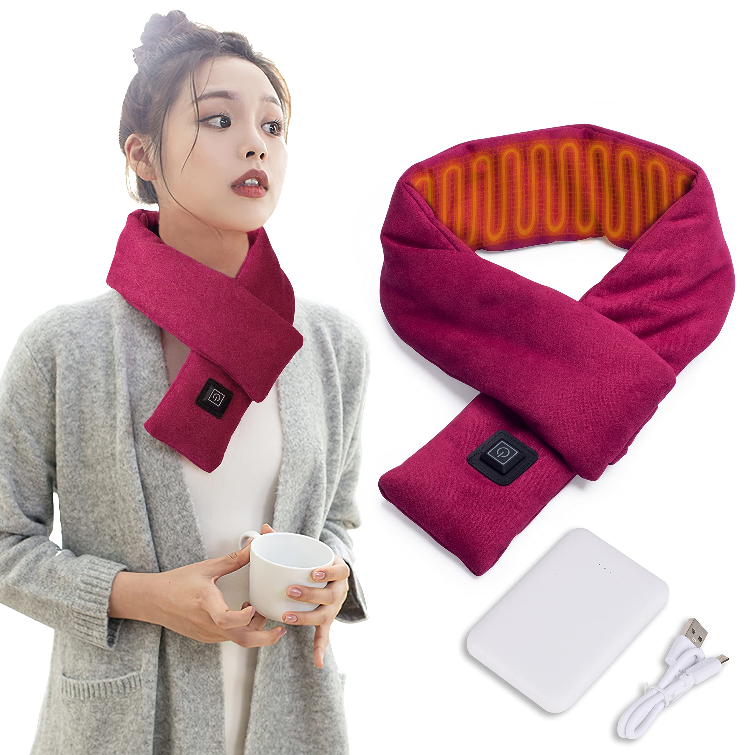  sckarle Electric Heated Scarf Women USB Heating Scarf Electric  Heating Scarf Women Neck Scarf for Women Winter : Clothing, Shoes & Jewelry