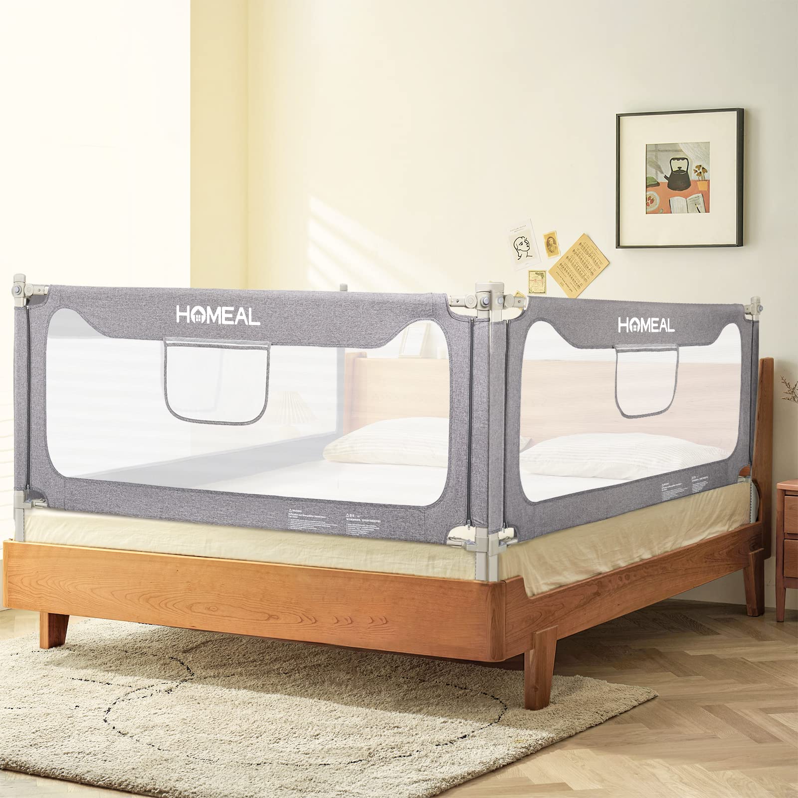 HOMEAL Bed Rail for Toddlers, Extra Tall Toddler Bed Rails, Infant