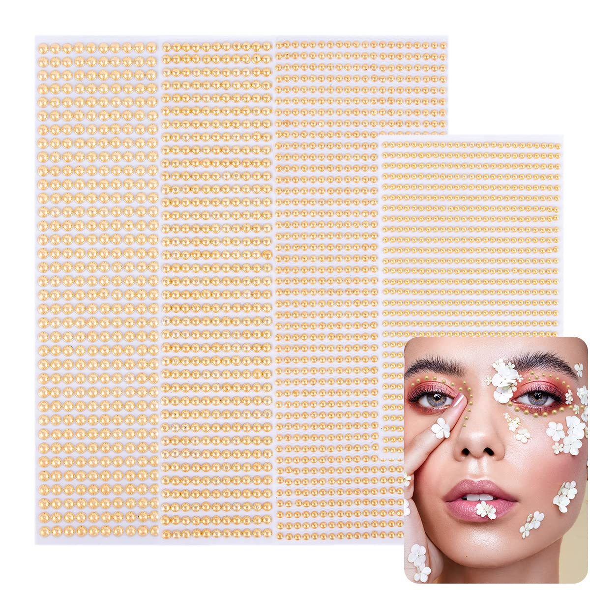 3mm/4mm/5mm/6mm 3D Pearl Face Jewels Eyeshadow Stickers Self