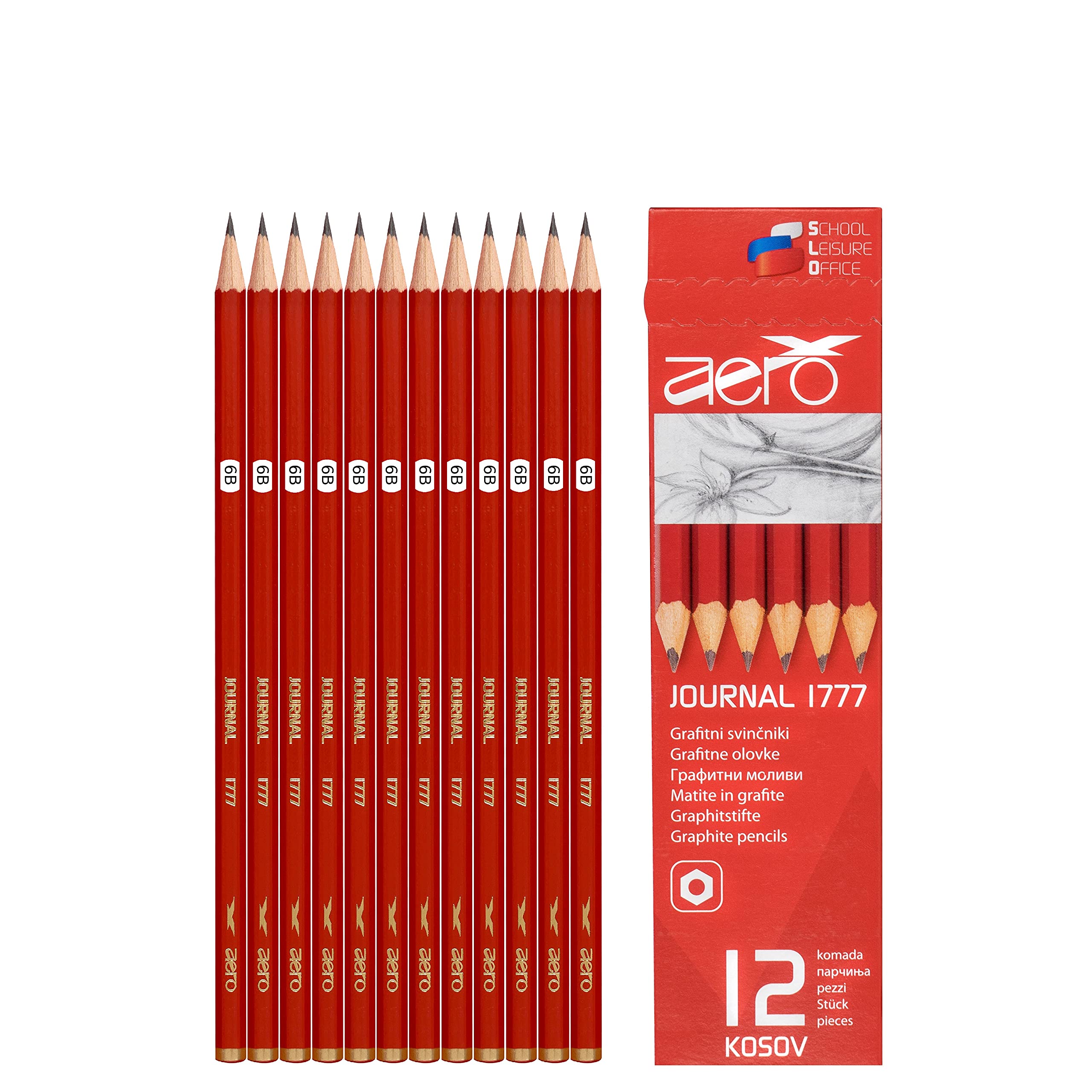 Pepy Aero Graphite Professional Drawing Pencils - Set of 12 6B  Pre-Sharpened Black Lead Pencils Perfect for Drawing, Sketching and  Shading, Graphic and Fine Art Set of 12 - 6B Black