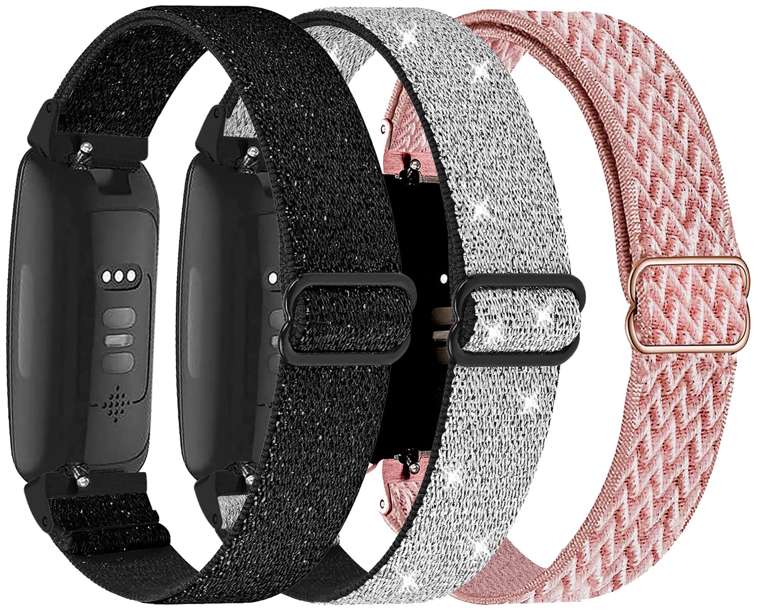 Bracelet en nylon (noir), adapté pour Fitbit Inspire 2 & Ace 3