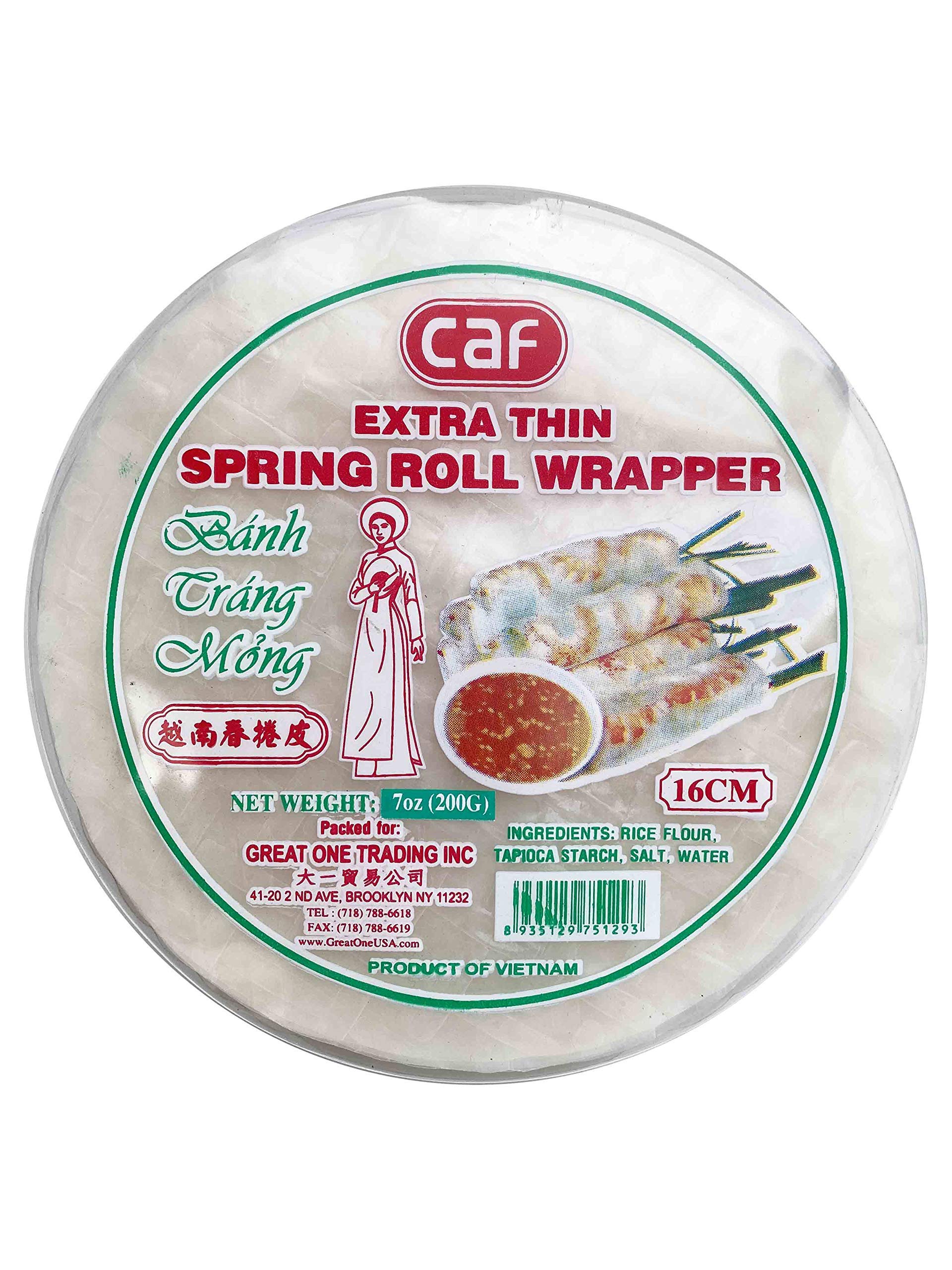 CAF Premium Spring Roll Wrapper 12 oz, Large Rice Paper, Big Rice Paper  Wrapper (Round 31cm) Banh Trang