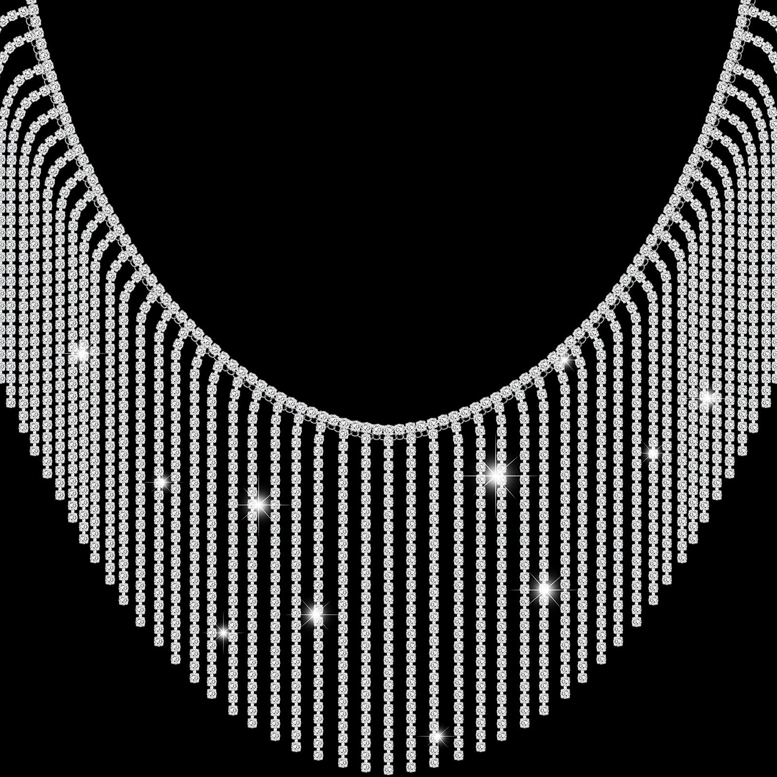 Rhinestone Ribbon Chain Rhinestone Fringe Trim Diamond Crystal Fringe Trim  Chain Cuttable for Sewing Crafts Wedding Party Clothing Accessories Jewelry  Personalized DIY Decoration (Silver, 2 Yards) - Yahoo Shopping