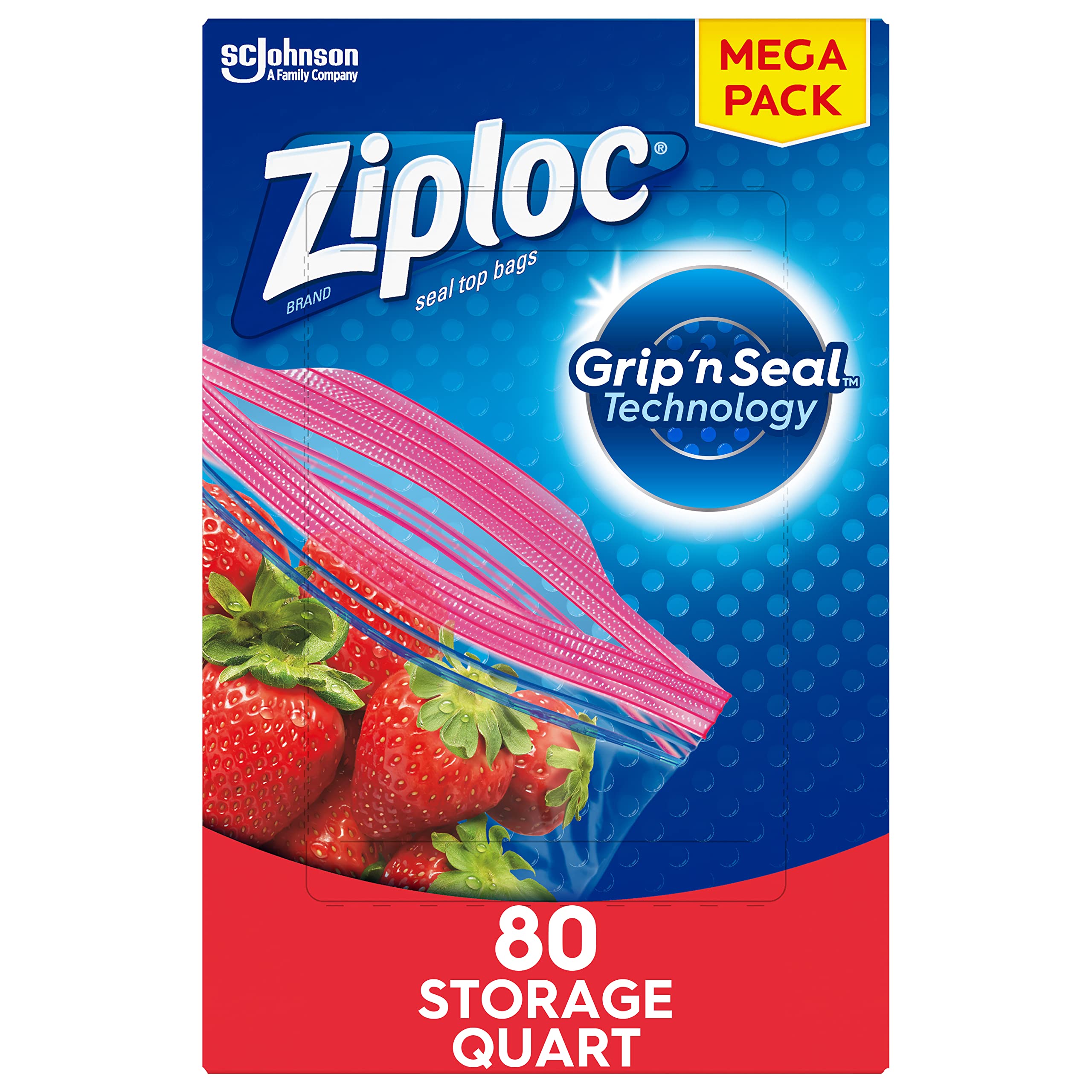 Ziploc Quart Storage Bags with Grip n Seal Technology (100 ct)