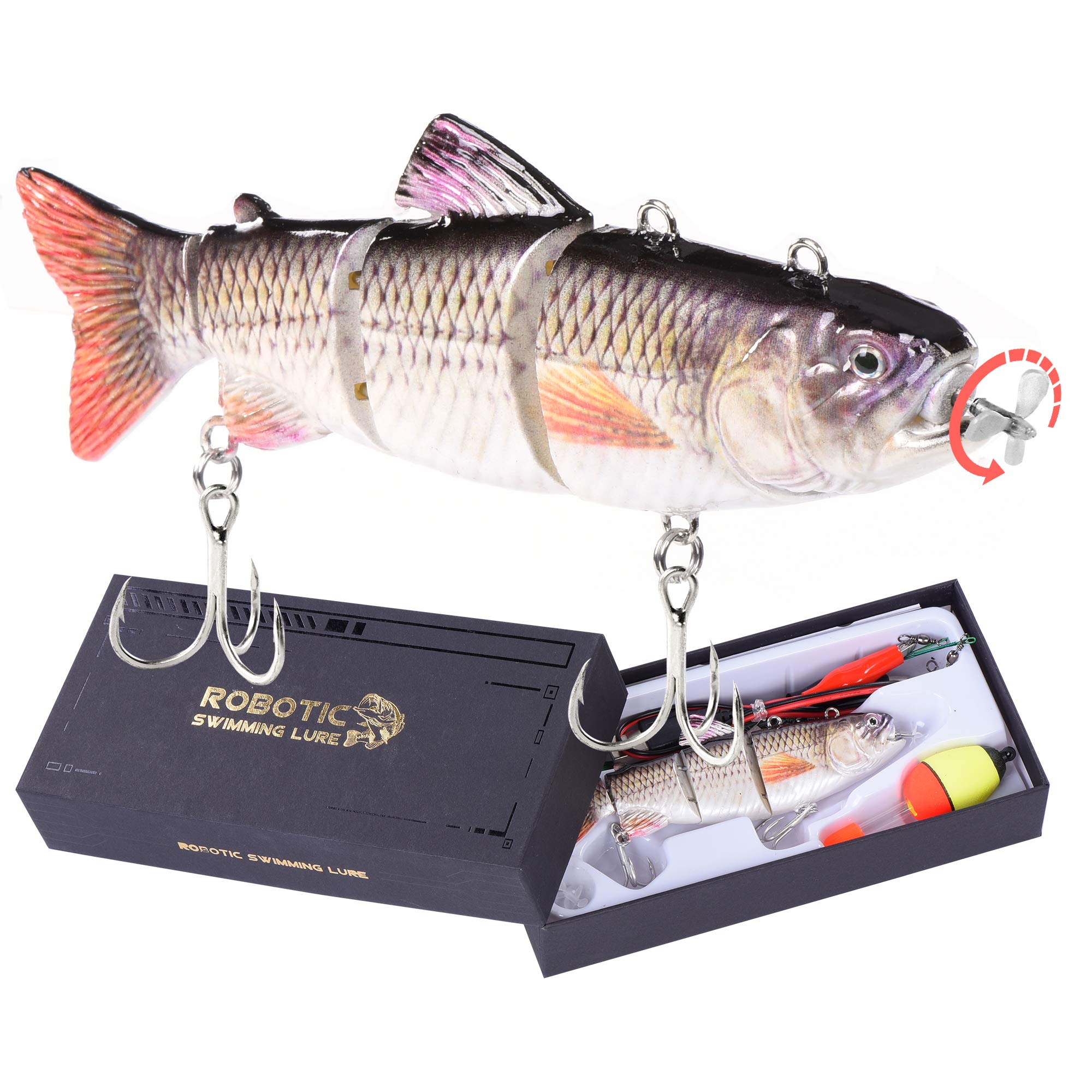 Robotic Swimming Lures Fishing Auto Electric Lure Bait Wobblers for  4-Segement Swimbait USB Rechargeable Flashing LED Light DunMuan (Color :  Fishing J) : : Sports & Outdoors