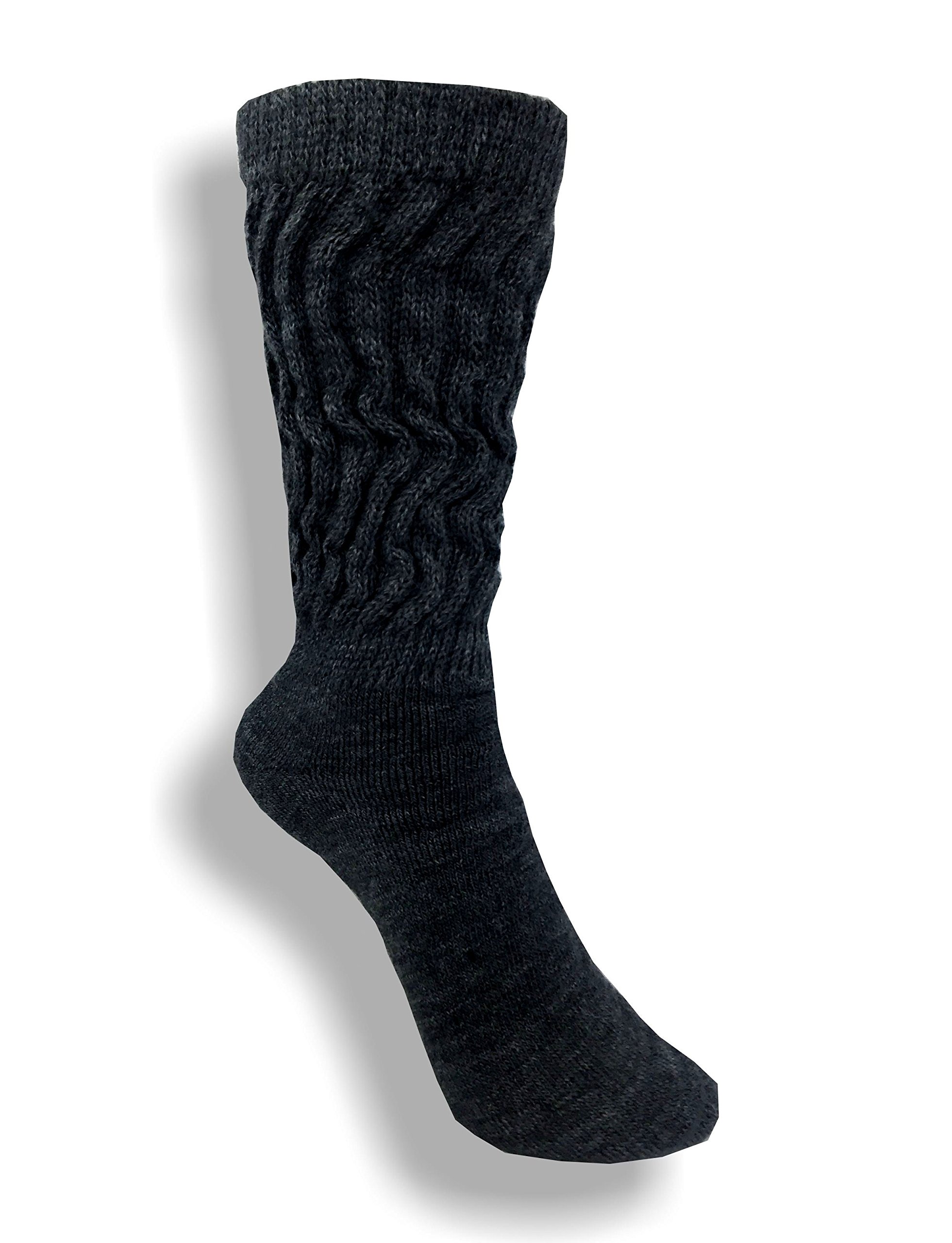Black Unisex Mid-Calf Knit Socks