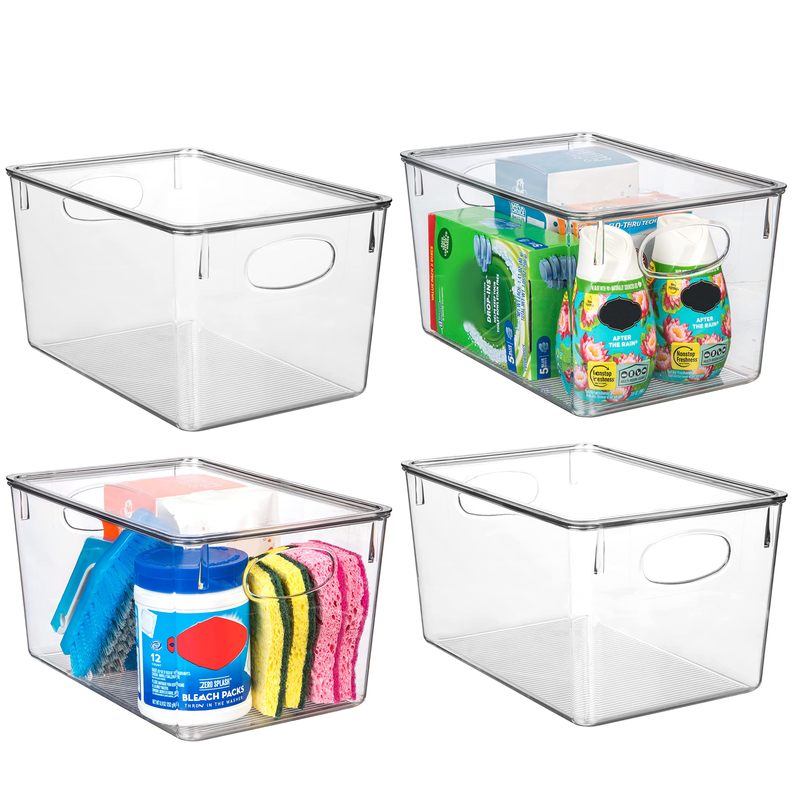 Plastic Pantry Organization and Storage Bins with Removable