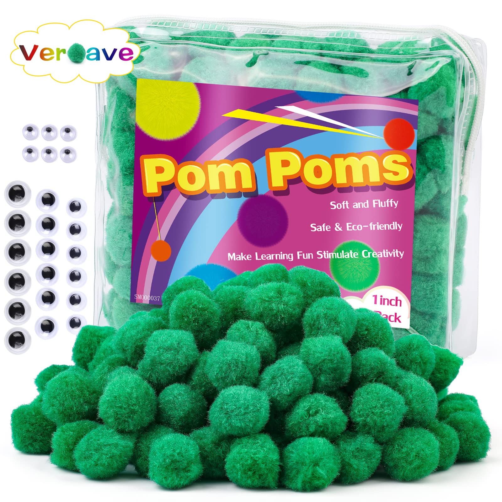 Veroave 150 Pieces Pom Poms 1 Inch Black,Small Pom Poms for Crafts, Puff  Balls, Arts and Craft Pom Pom Balls for DIY Art Creative Crafts Decorations