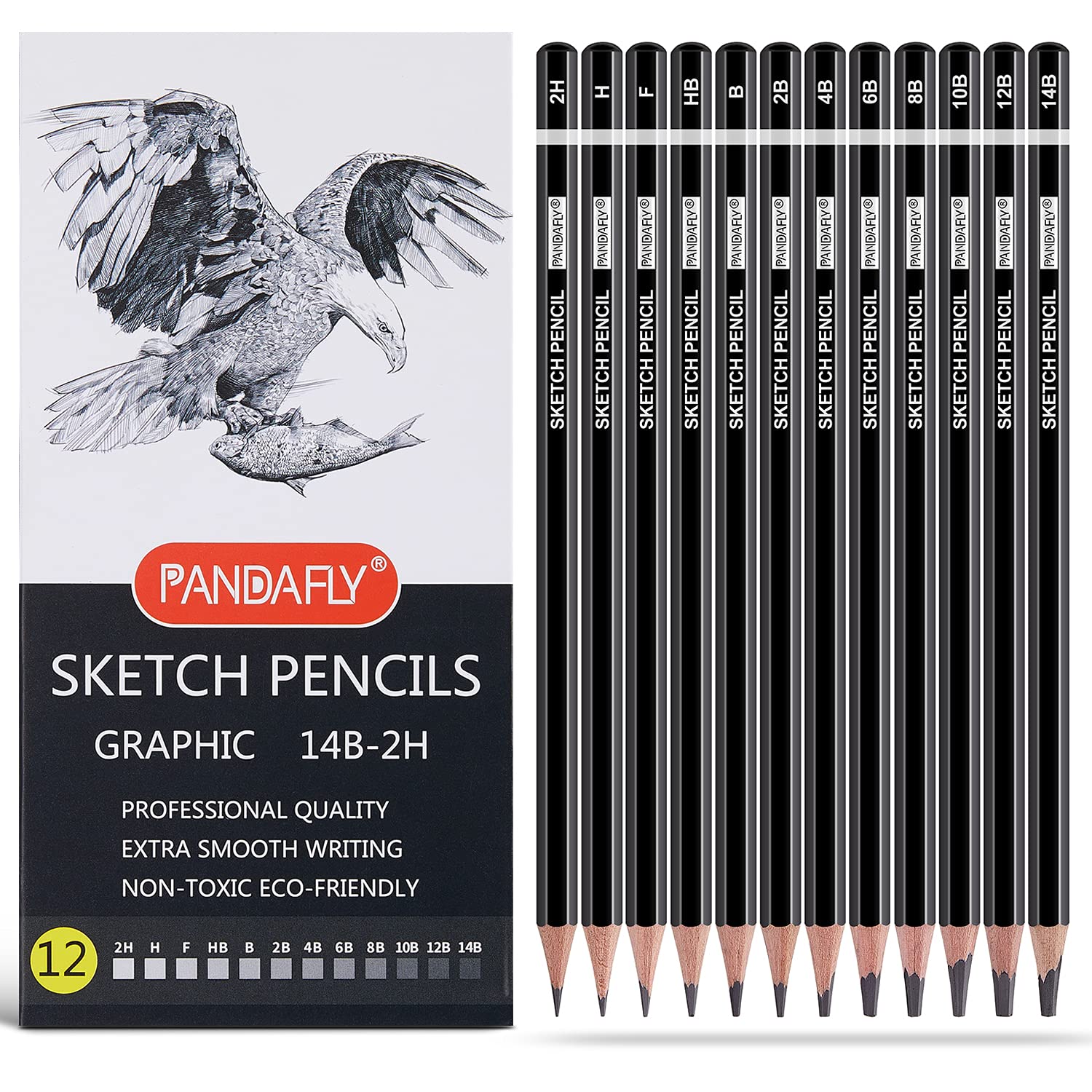 Drawing Pencils Set of 14 (B - 12B) Sketching India