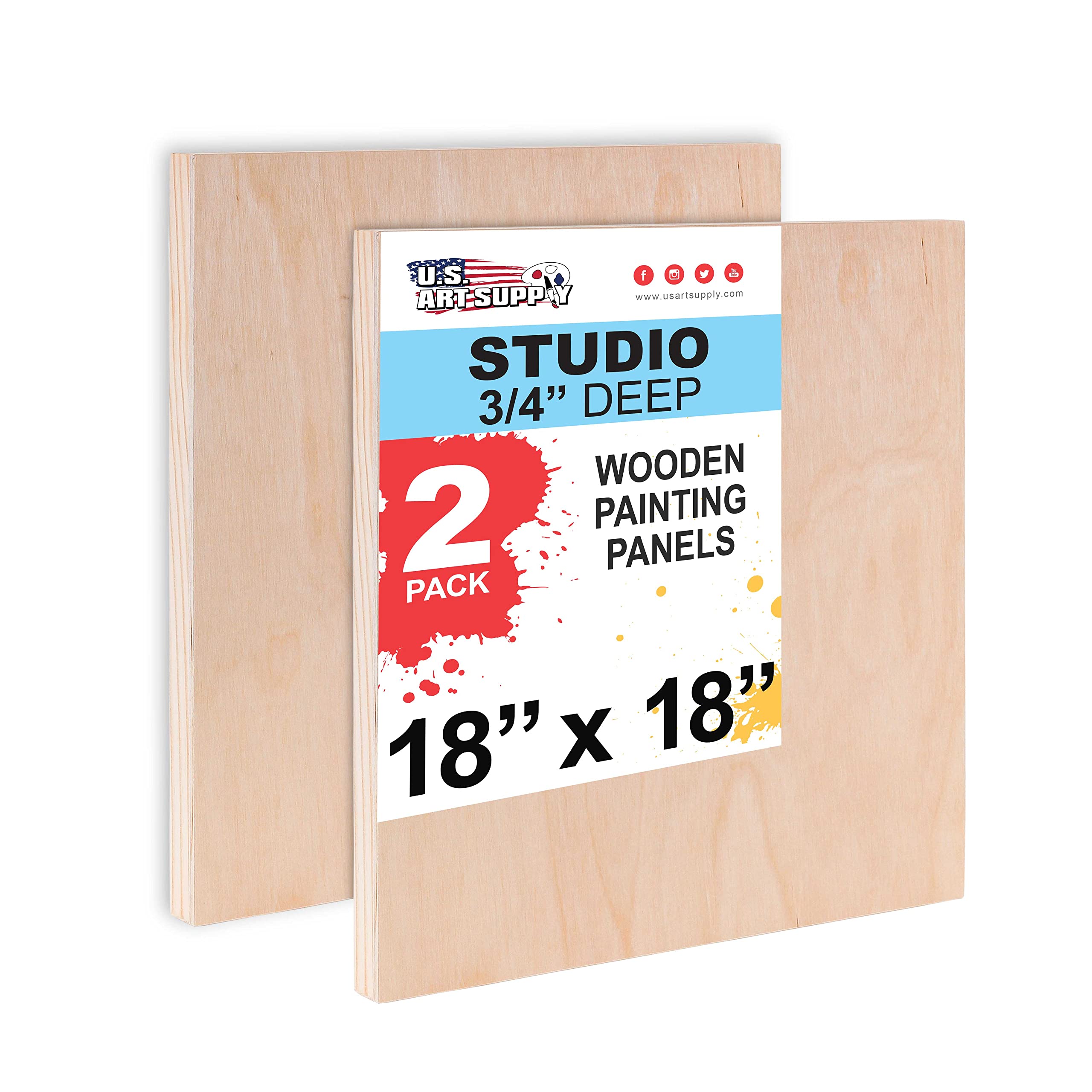 US Art Supply 18 X 24 inch Professional Artist Quality Acid Free Canvas  Panel Boards for Painting 12-Pack (1 Full Case of 12 Single Canvas Board