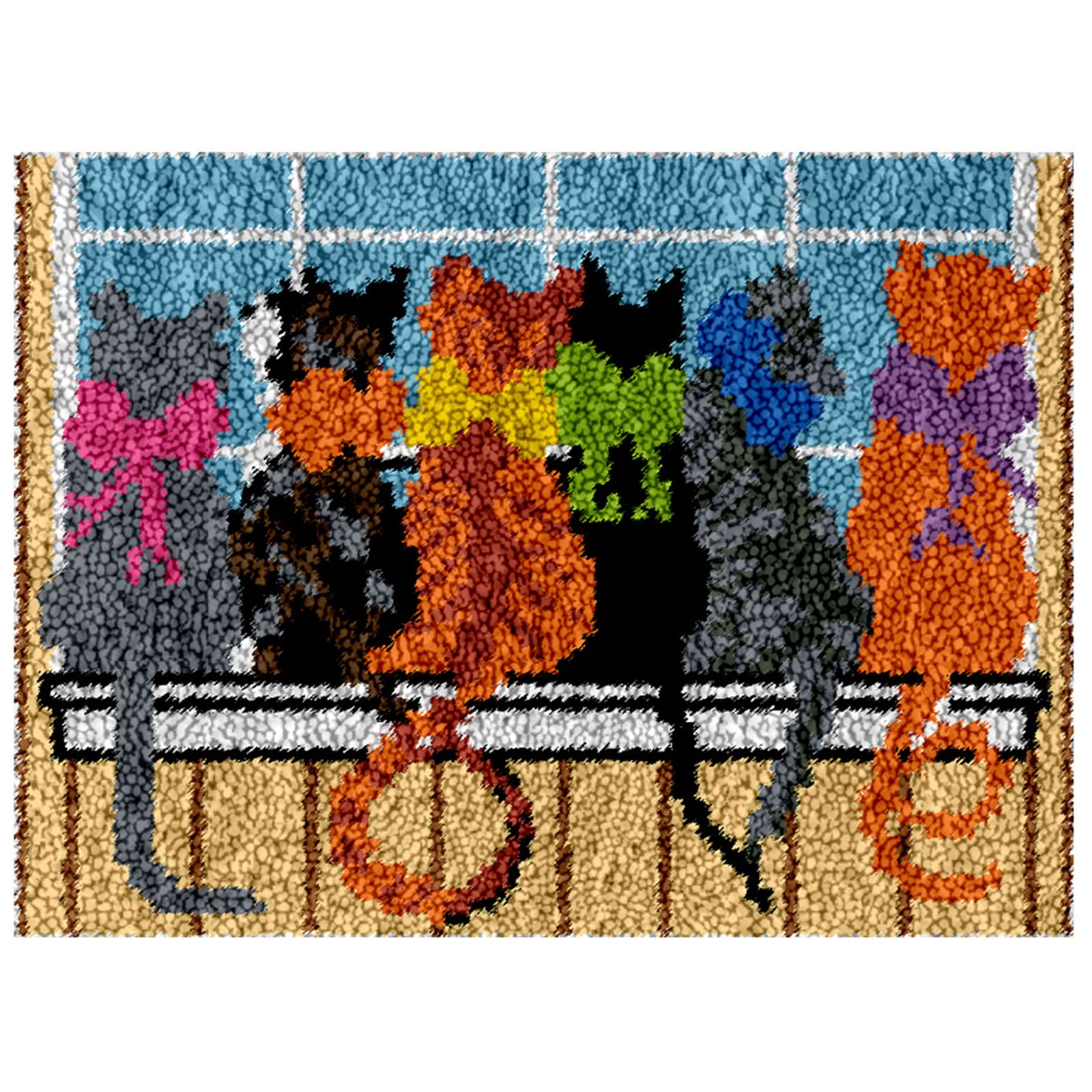 Latch hook rug kits for adults Canvas embroidery with pattern