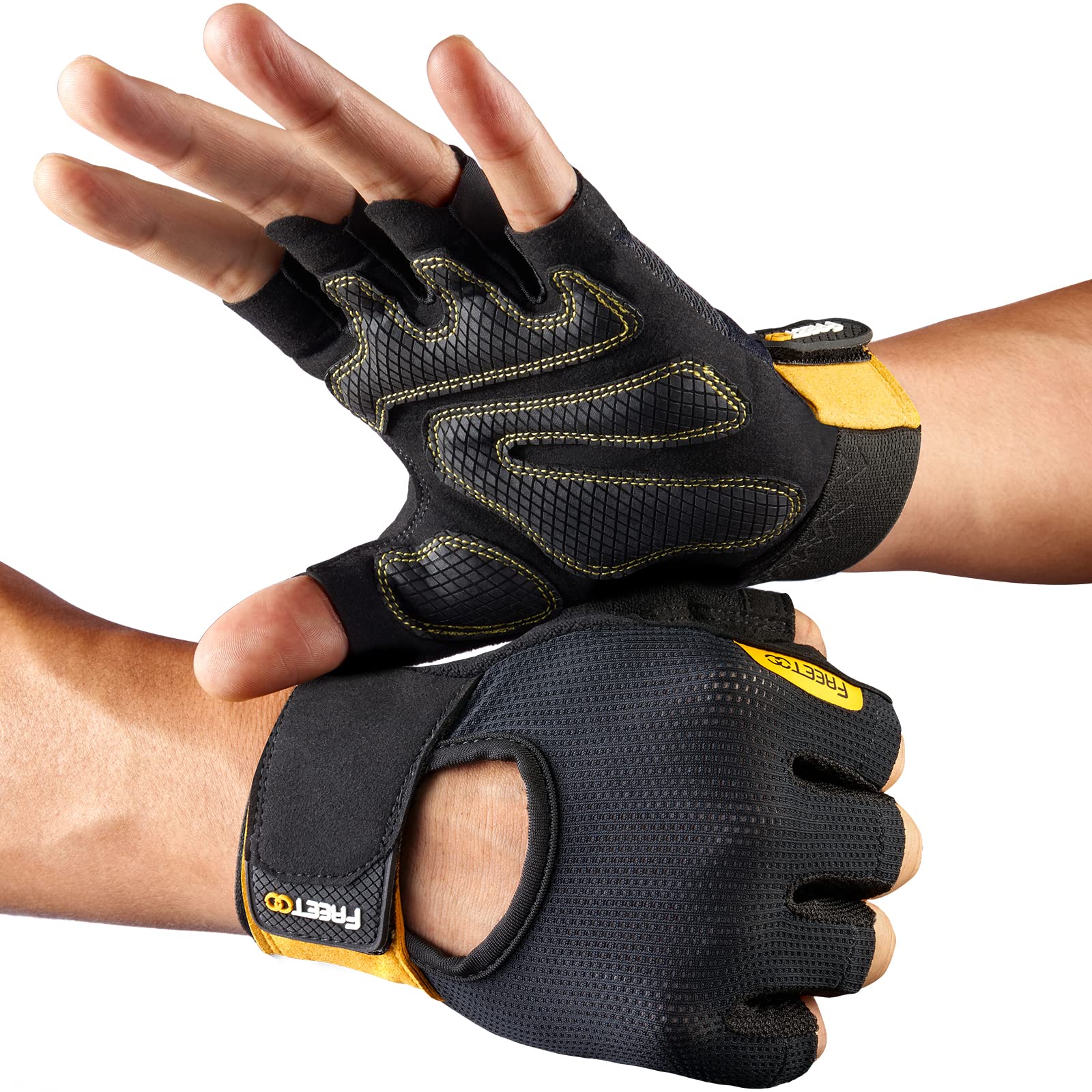 Generic FREETOO Mechanic Work Gloves, [Full Palm Protection