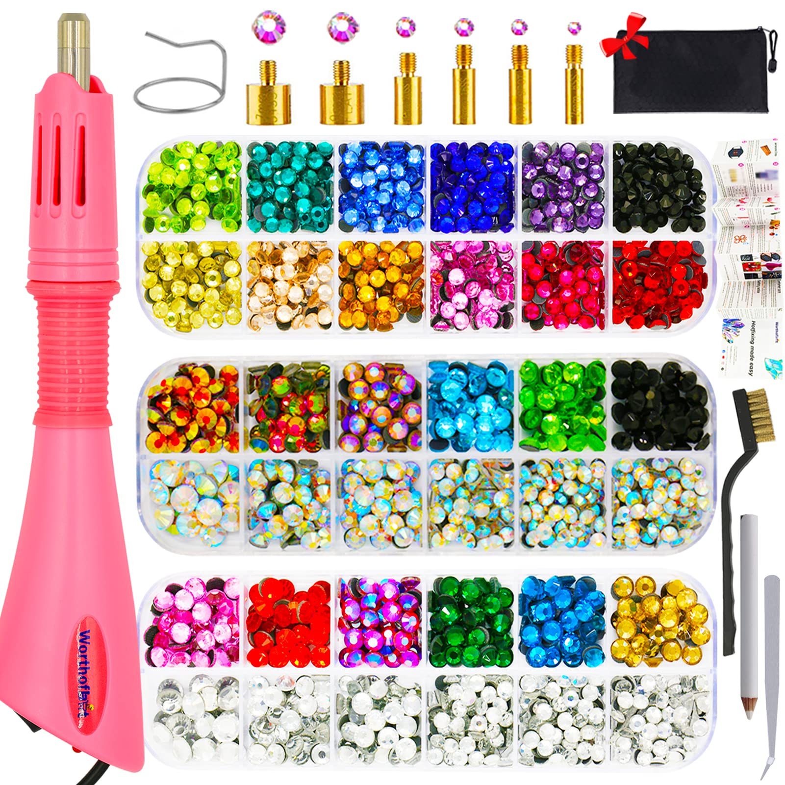 Worthofbest Rhinestones for Clothes Crafts Bedazzler Kit