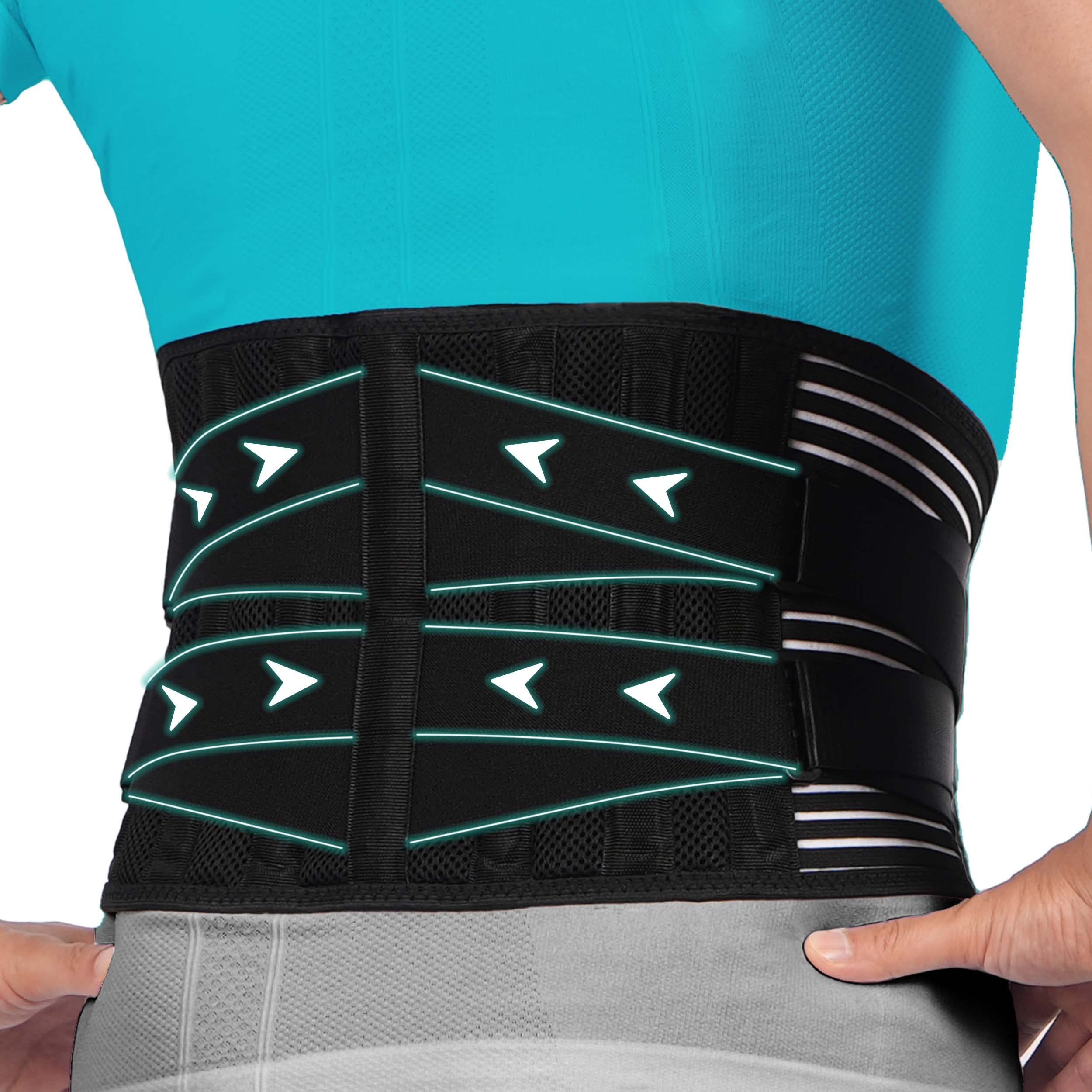 MODVEL Back Braces for Lower Back Pain Relief with 6 Stays, Breathable Back  Support Belt for Men/Women for work , Anti-skid lumbar support belt with  16-hole Mesh for sciatica (S) Small