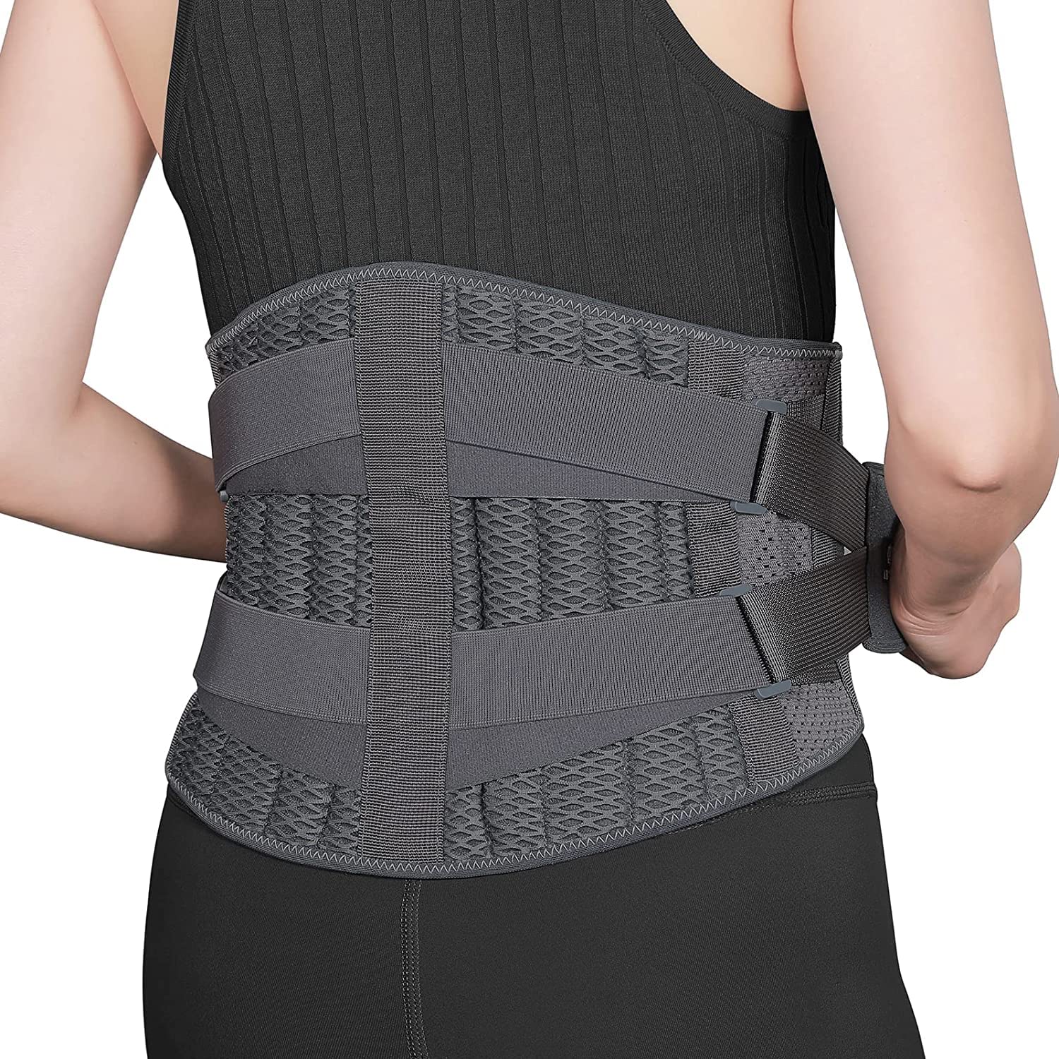 Back Brace Support Belt-Lumbar Support Back Brace for Lifting,Back Pain,  Sciatica, Scoliosis, Herniated Disc Adjustable Support Straps-Lower Back