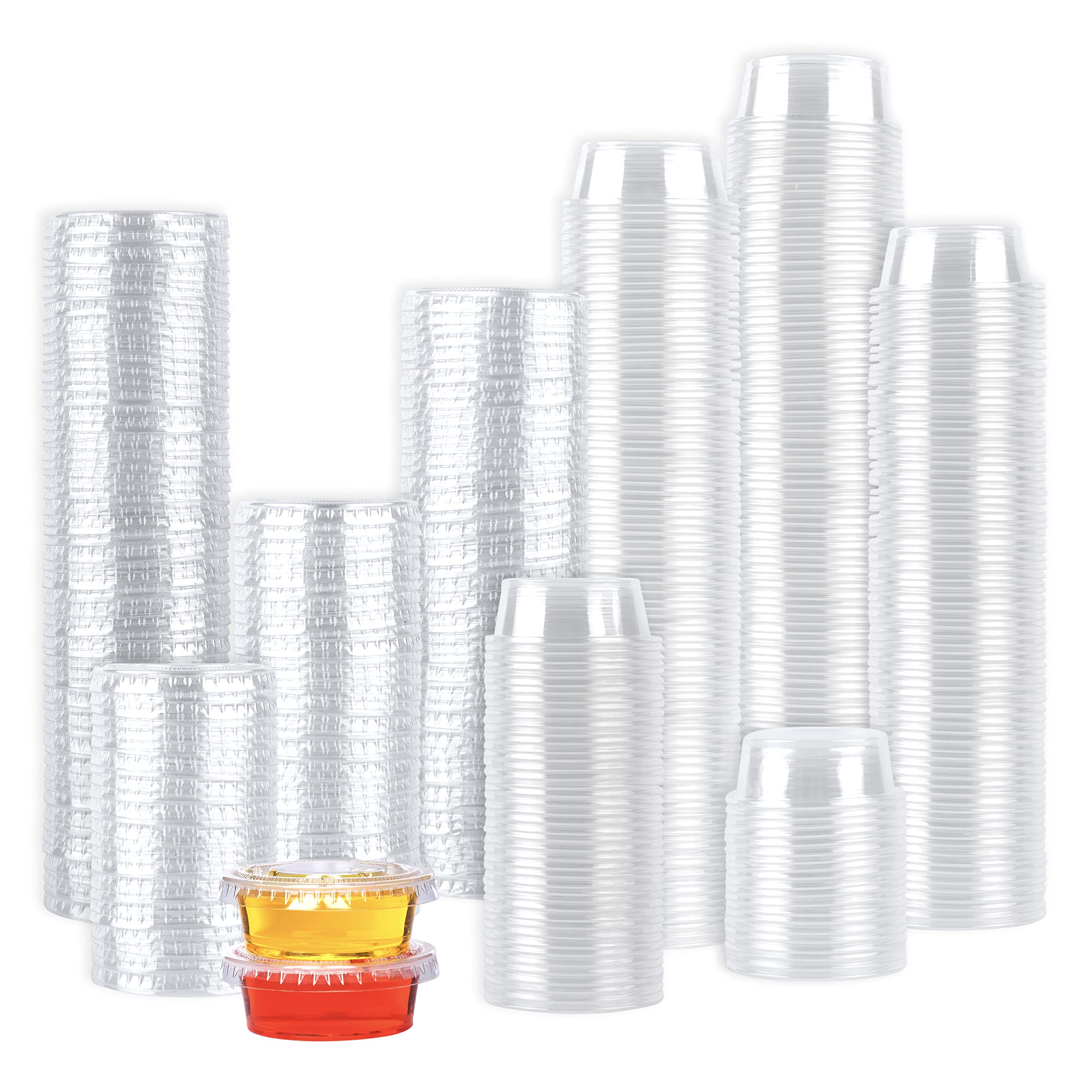 300 Sets - 1.5 oz. Jello Shot Cups Condiment Containers with Lids, Sauce  Cups, Portion Cups, Dressing Container