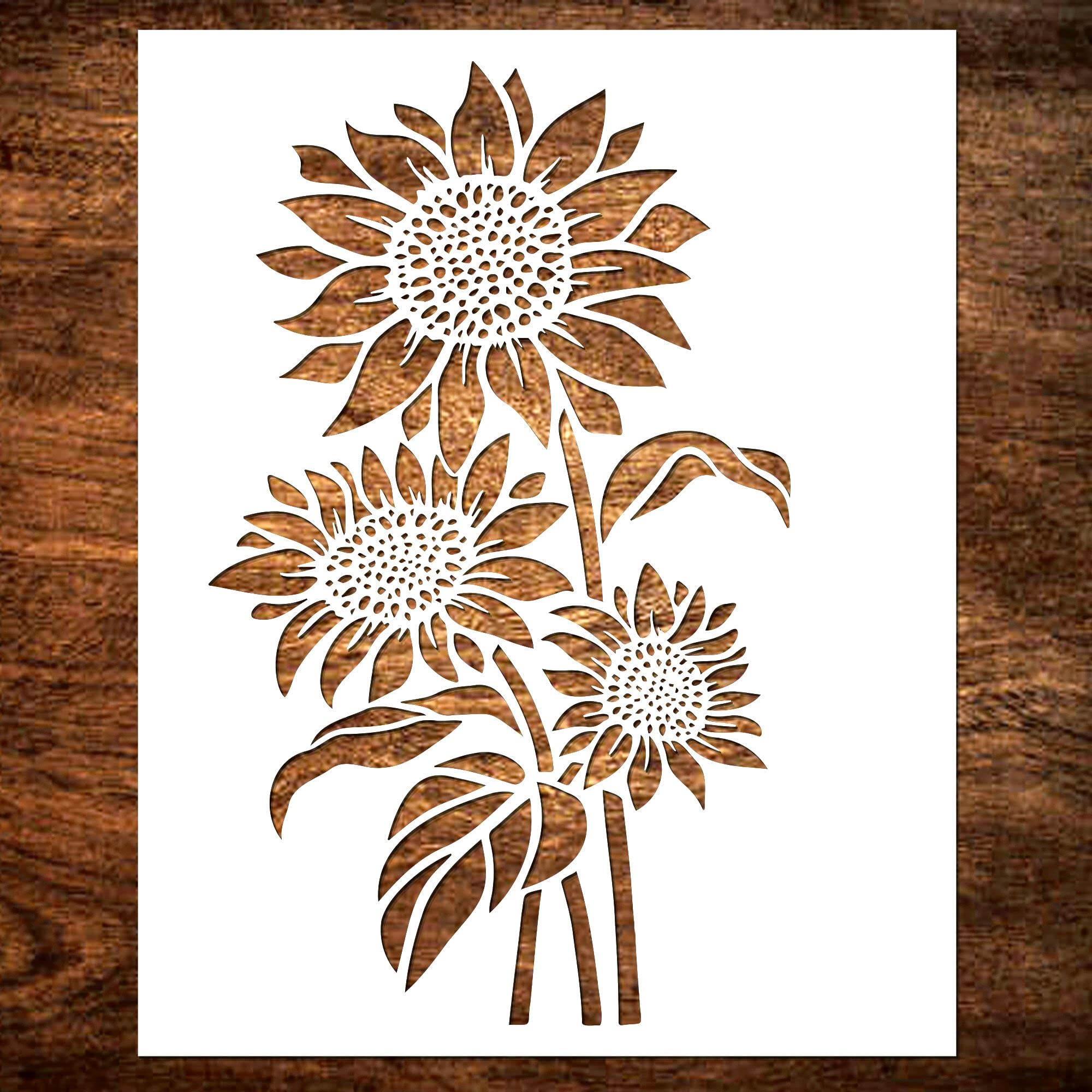 Stencils for Painting on Wood,Wall,Home Decor,A4 29cm Big Flowers Texture  DIY Reusable Stencils Art Templates for Painting on Wood,Wall Style 13
