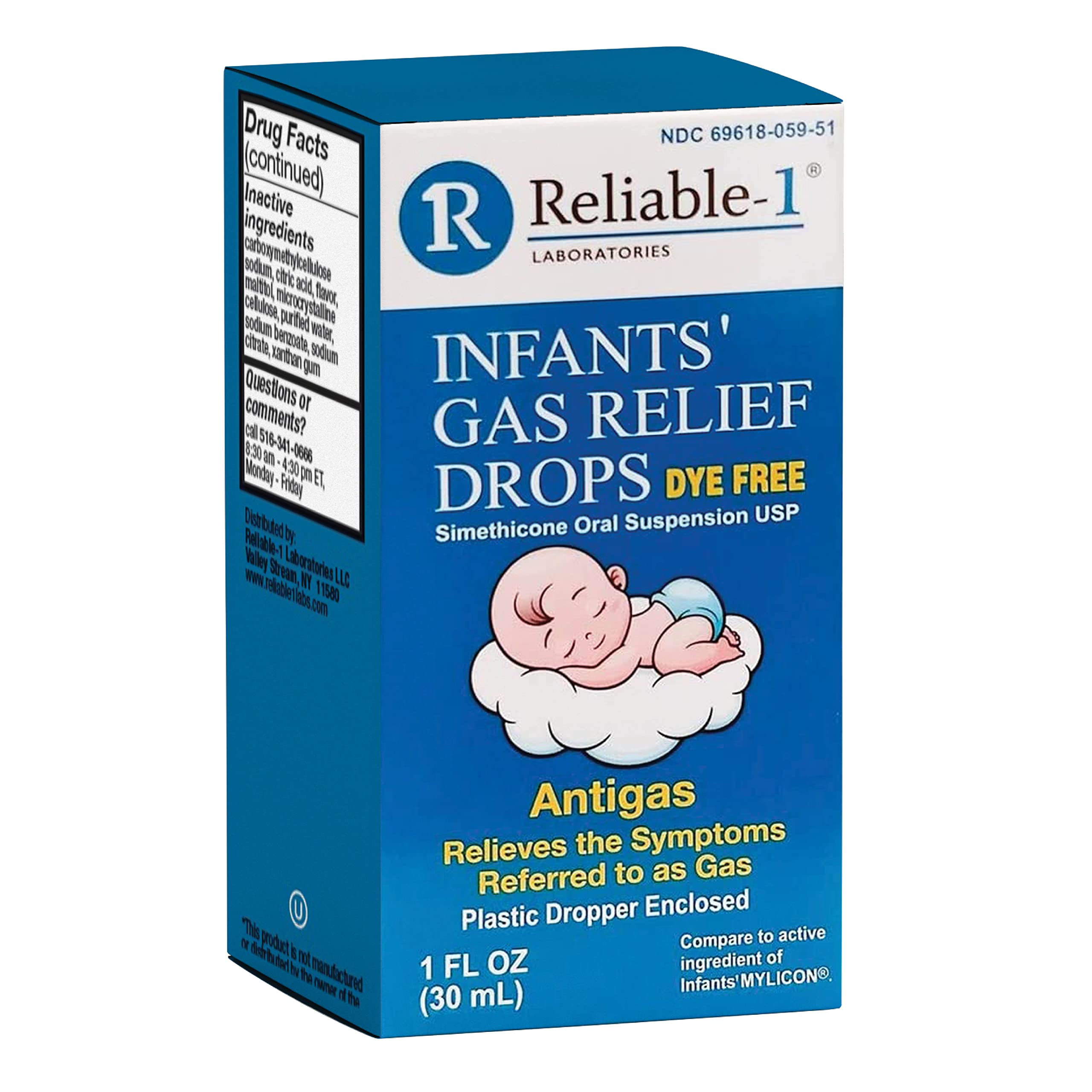 Reliable1 Laboratories Infants Gas Relief Drops Stomach Relief Gas