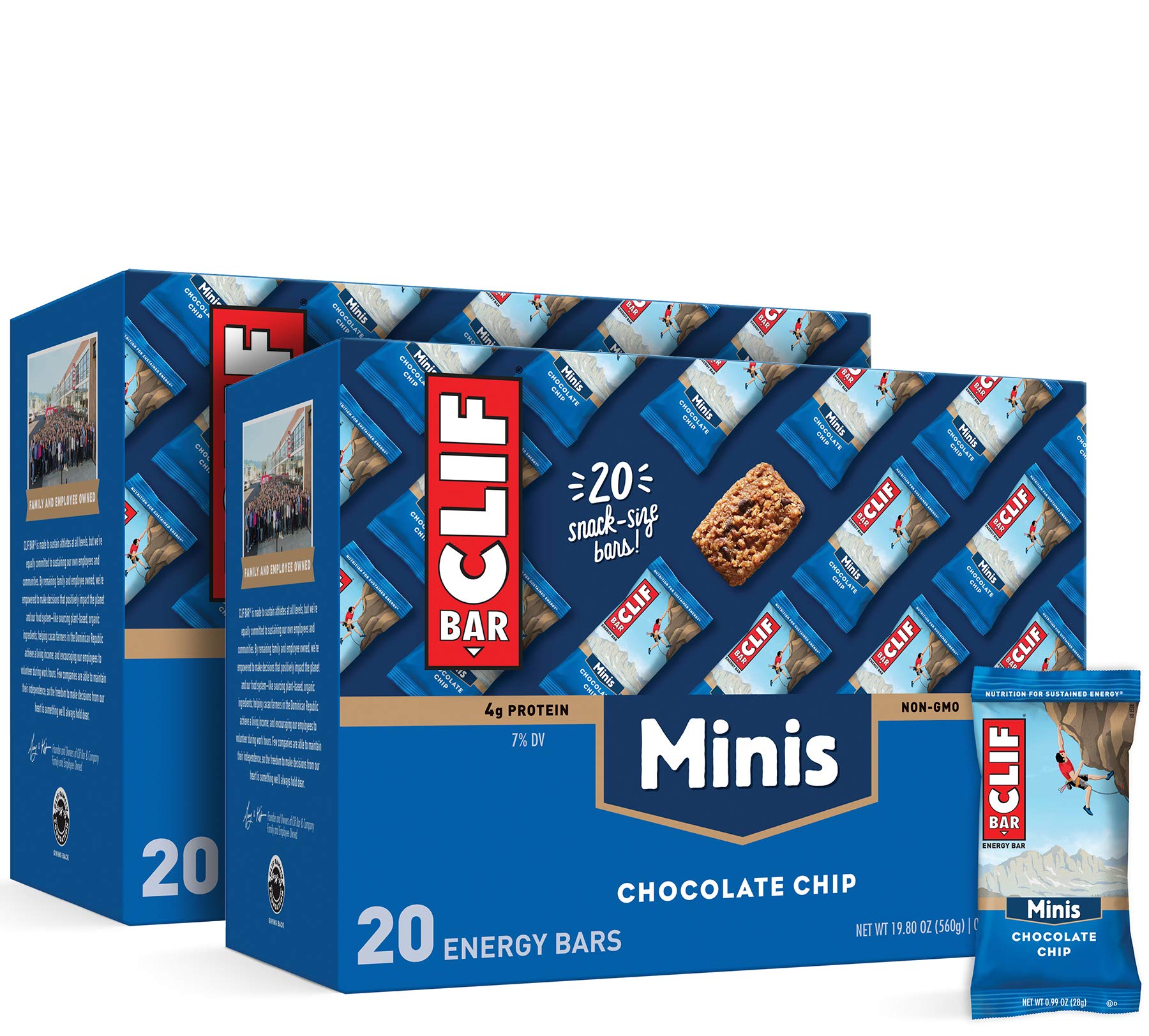 Clif Bar Energy Bars, Chocolate Chip, Minis, 20 Pack - 20 pack, 0.99 oz bars