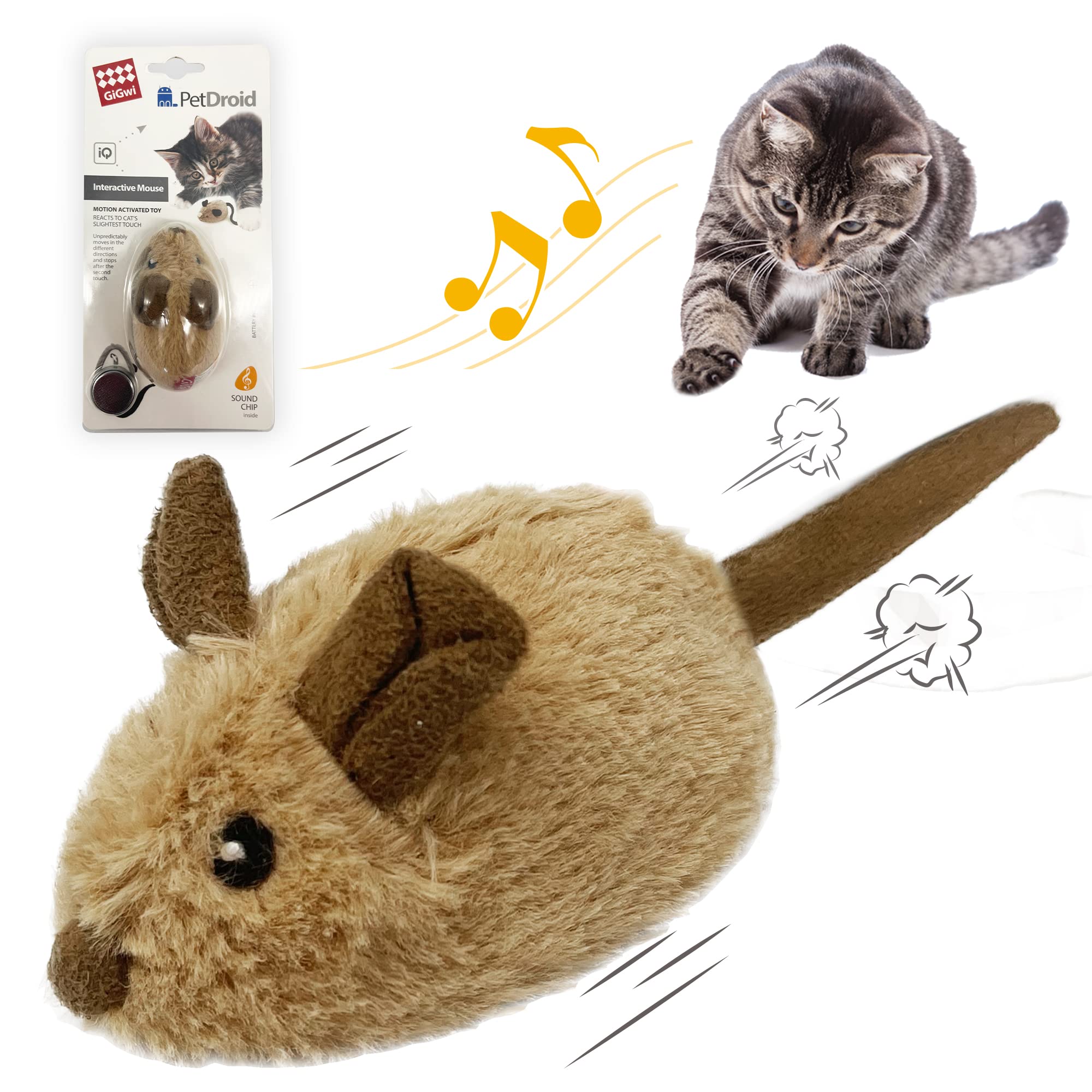 Gigwi Interactive Cat Toy Mouse, Electric Moving Cat Toy with