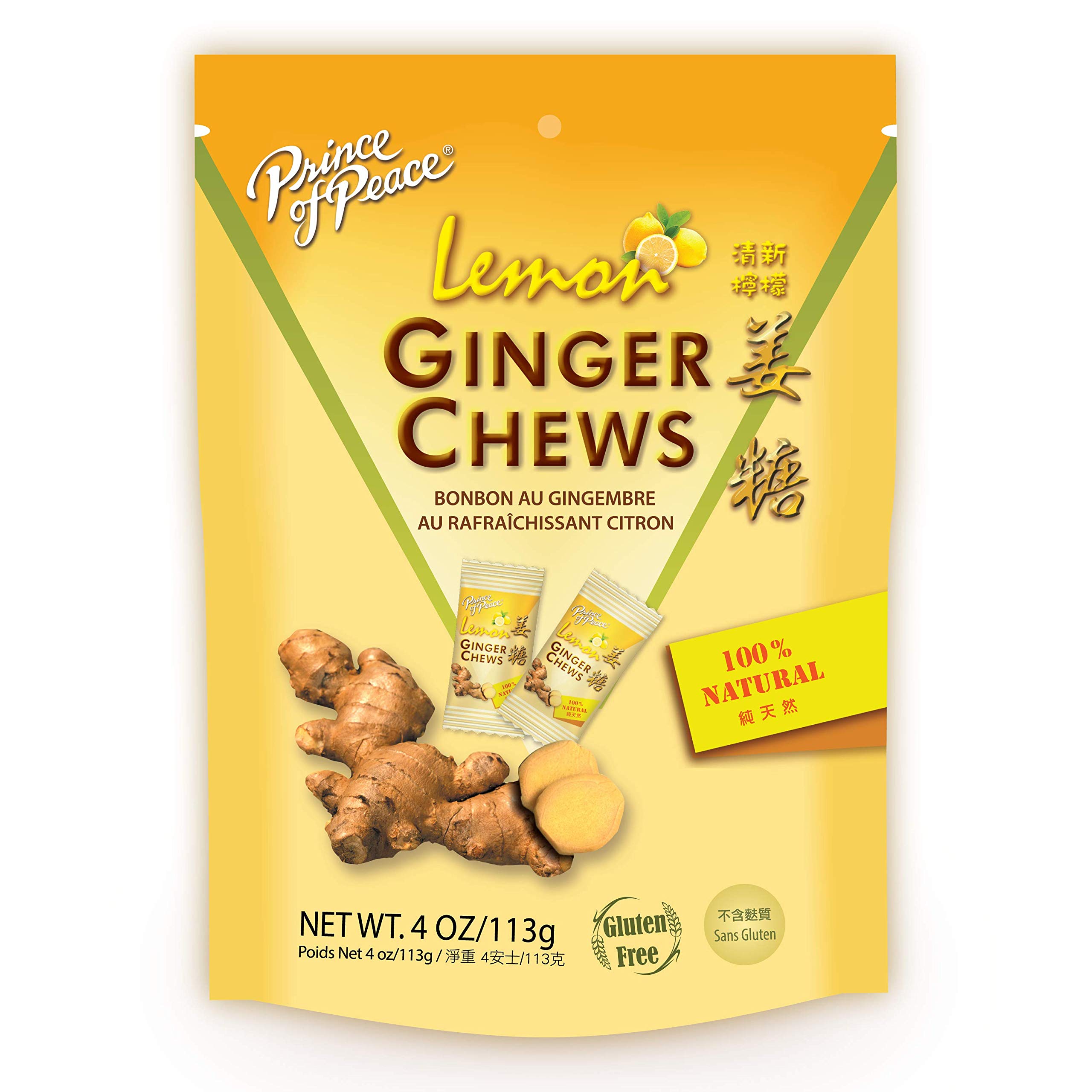 Prince Of Peace Ginger Chews With Lemon 4 Oz Candied Ginger Lemon 8414