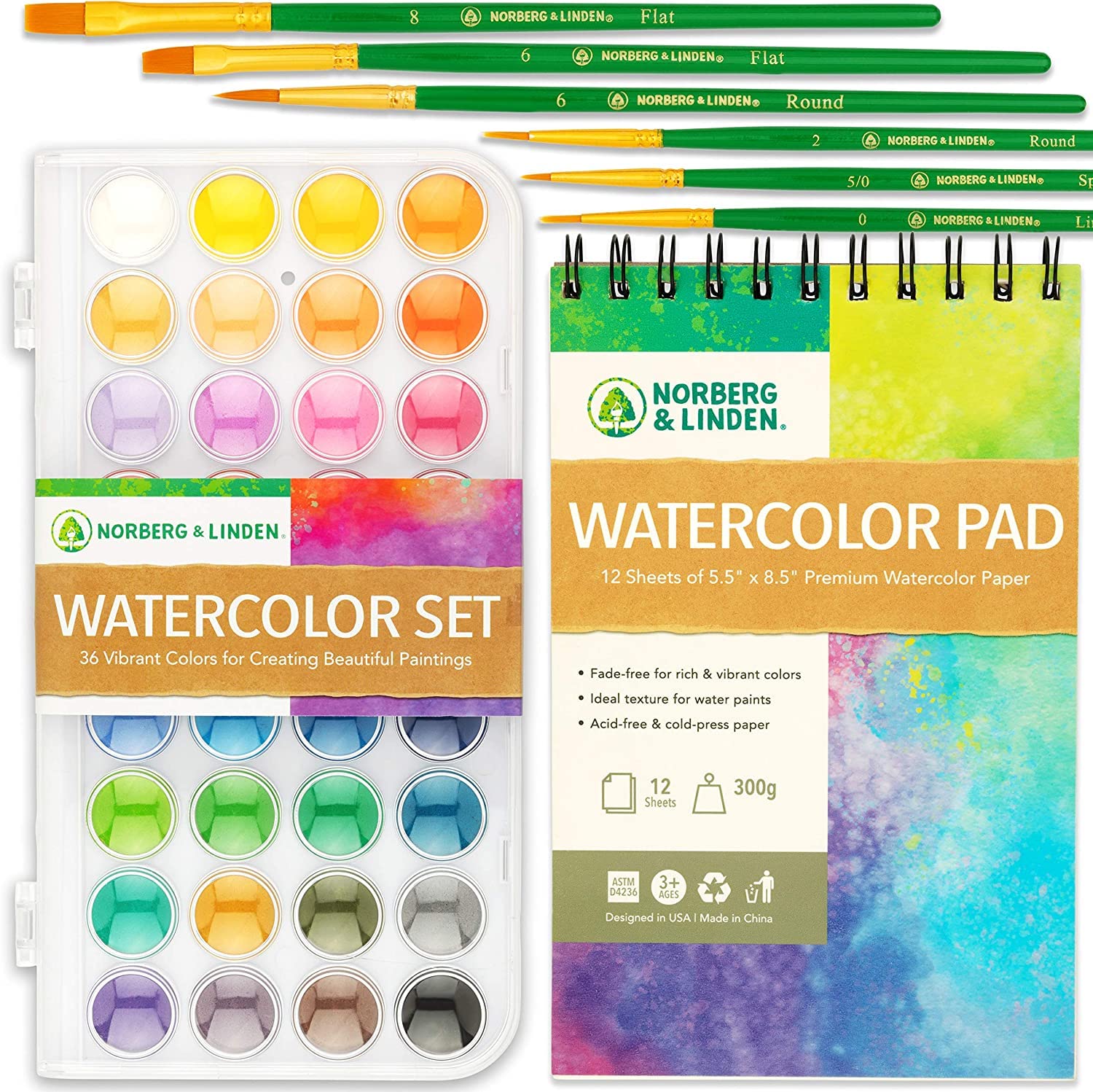 Premium Non-Toxic Watercolor Paint Set for Kids and Adults - Vibrant Water  Color Paint Set with 36 Colors and 12 Paint Brushes - Watercolor Palette