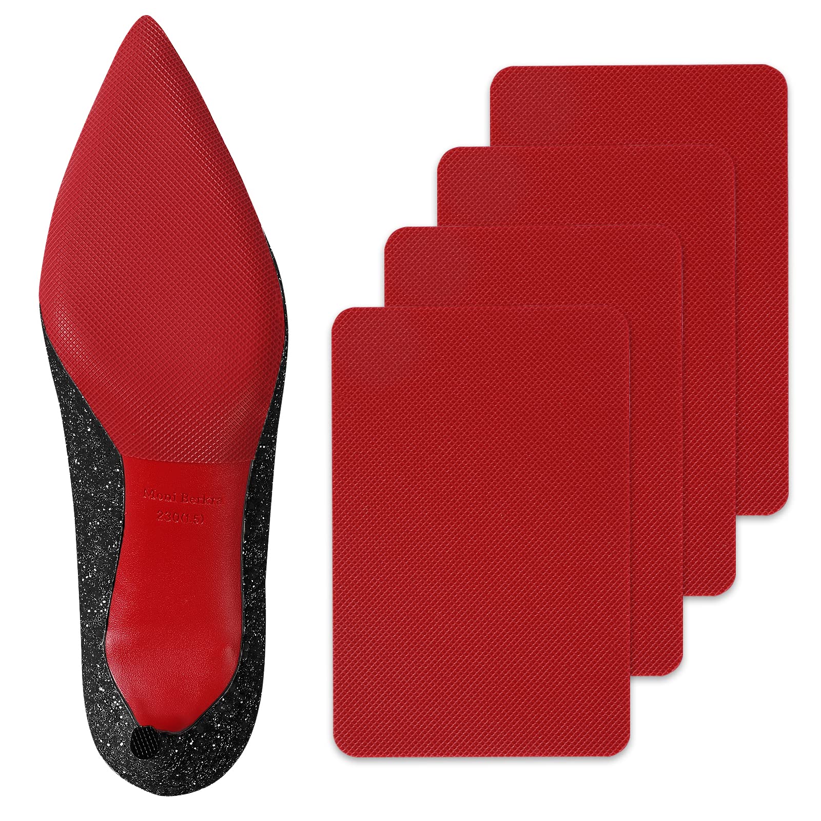 Red Shoe Sole Protector for High Heels, Red Bottom Protectors,  Shoe Grips on Bottom of Shoes,No Slip Shoe Pads, Sole Sticker (2 Pairs Red  Sole Protector + 1 Pair Beige Heel