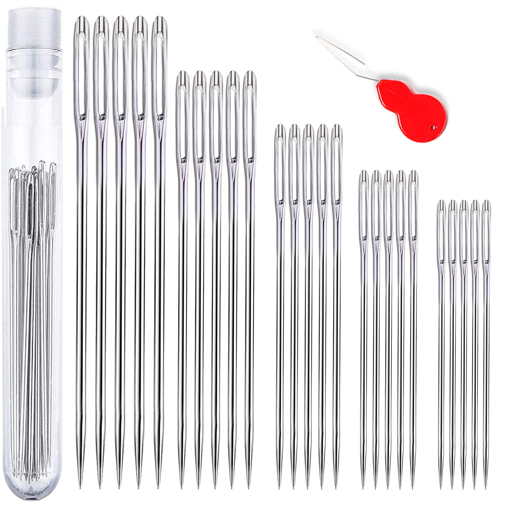 28PCS Large Eye Sharp Sewing Needles 1.5-2.5 Stainless Steel Hand Quilting  Needles Four Sizes In A Handy Storage Tube - AliExpress