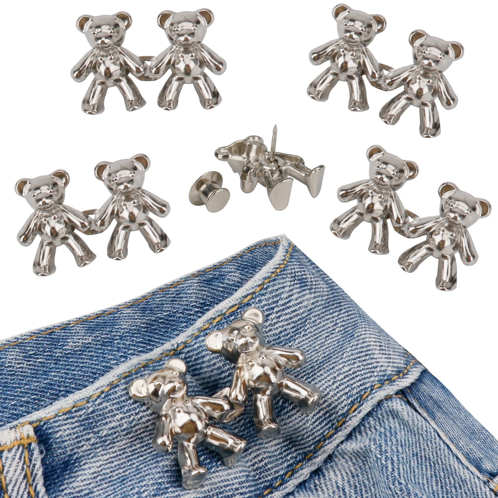 Alloy Flower Pants Button Tightener Jean Buttons for Loose Jeans