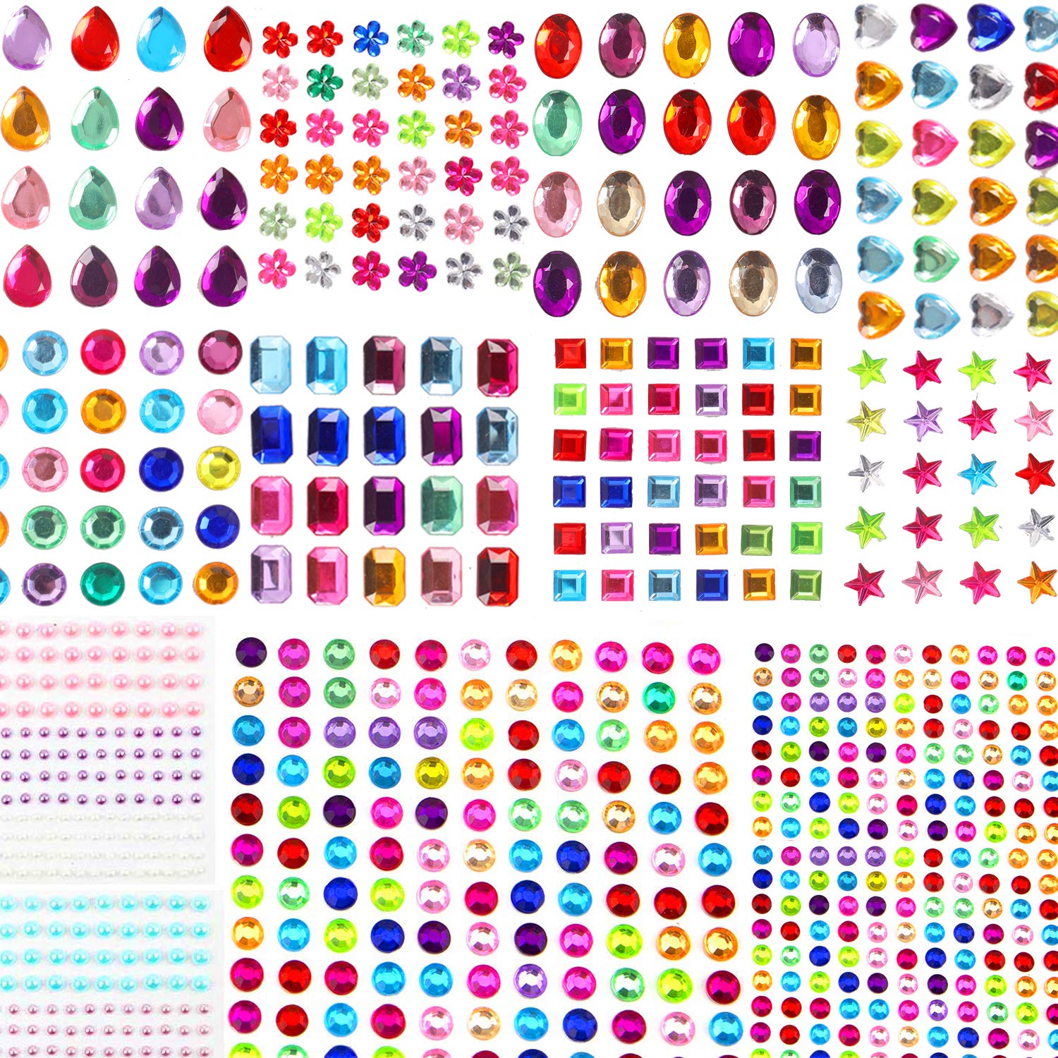 Heart/Circle/Star/Square Self-Adhesive Rhinestone Stickers Gemstone  Adhesive Stickers Craft Supplies - AliExpress