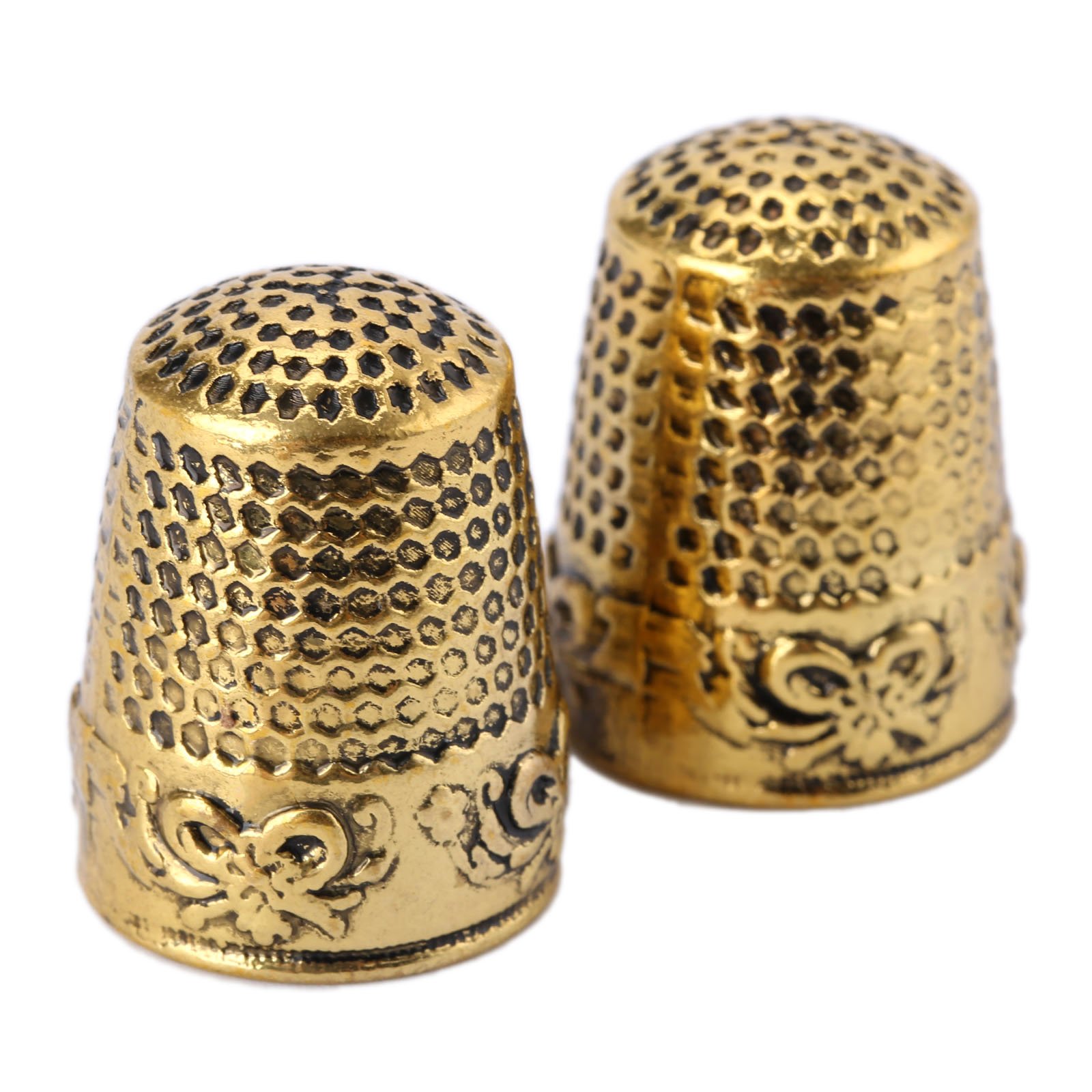 Mtsooning Sewing Thimble 0.9inch Brass Ring Thimbles Metal Finger Protector  Antique Fingertip Shield Quilting Accessories