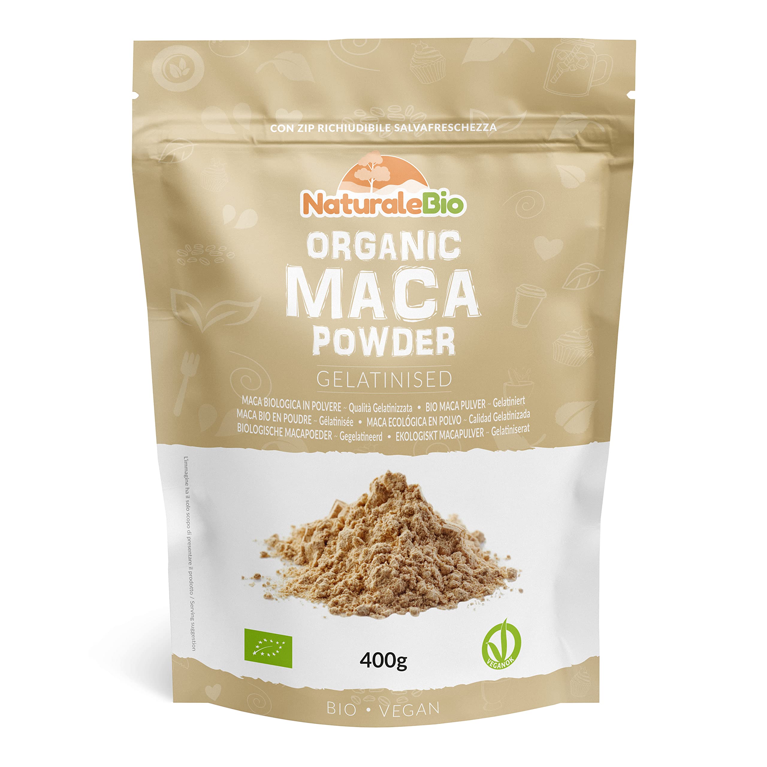 Organic Maca Powder 400g. Peruvian Natural and Pure from Organic