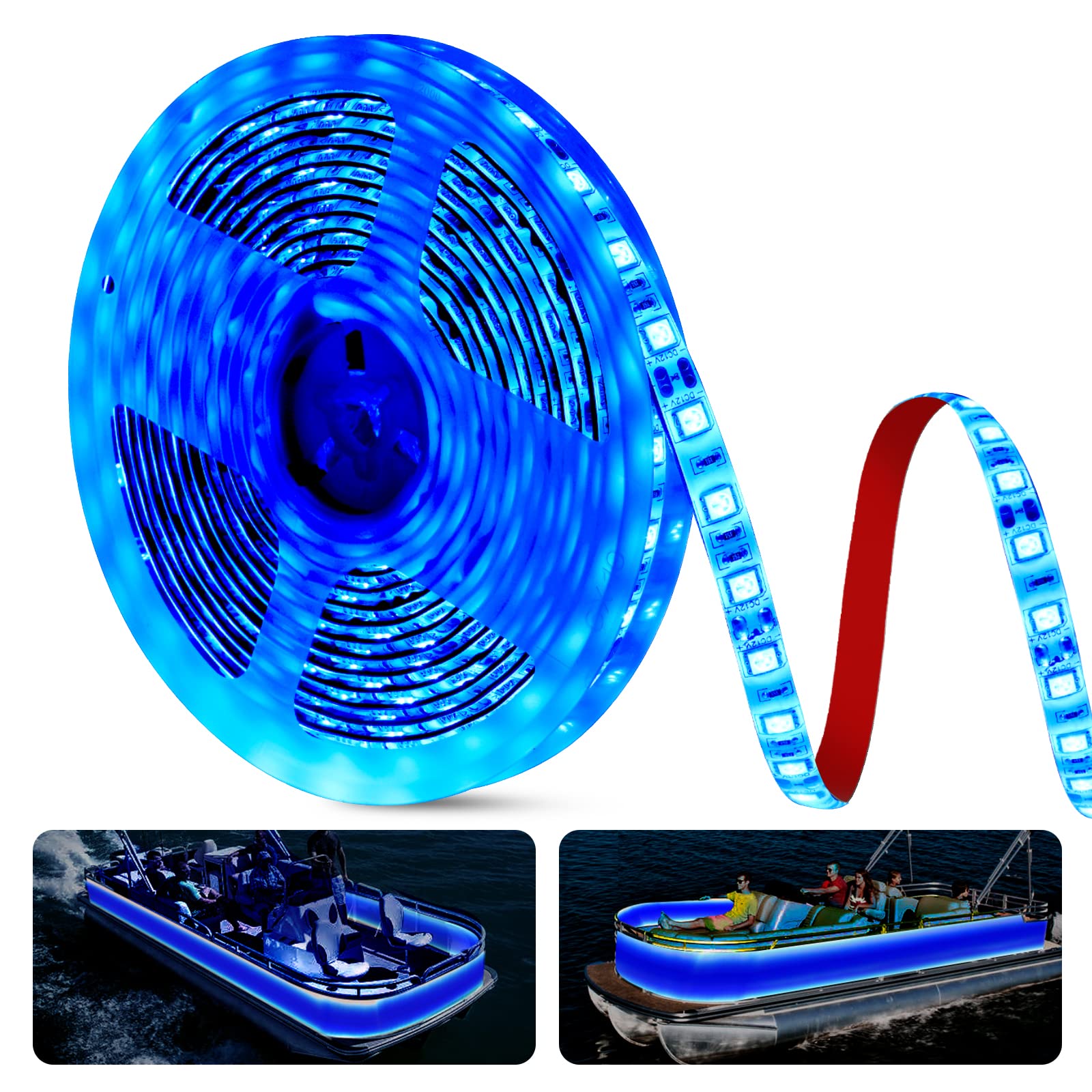 16.4 ft Green LED Strip Black Light Night Fishing Boat Light 12v