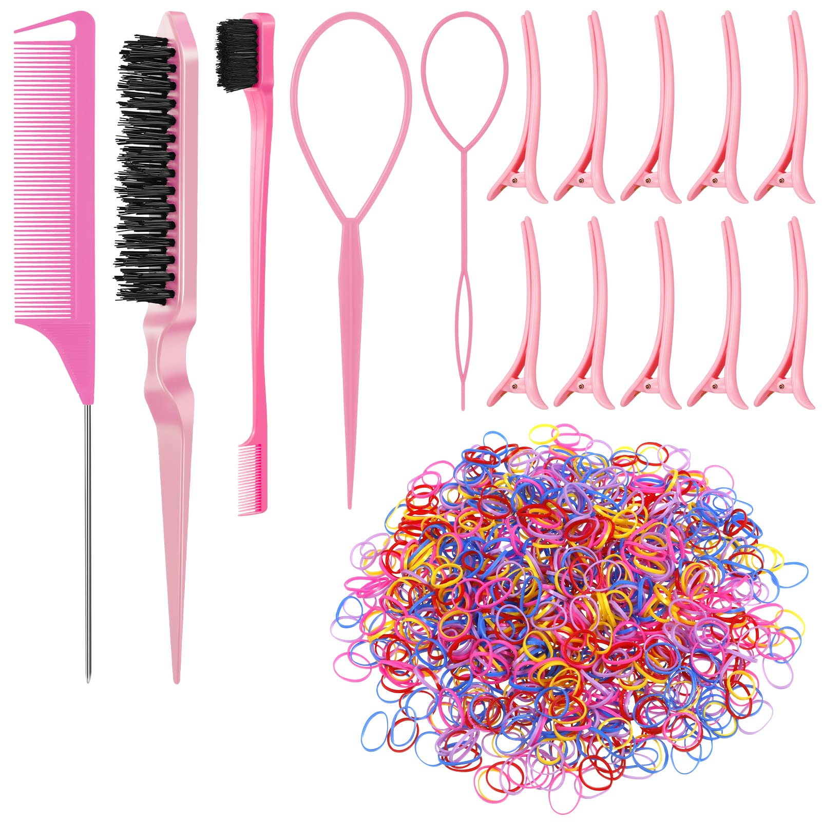  9PCS Topsy Tail Hair Tool & Parting Combs for