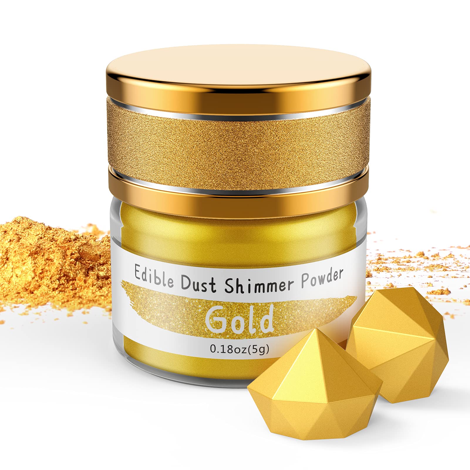 Oh! Sweet Art - 100% EDIBLE EGYPTIAN GOLD LUSTER DUST,METALLIC 4 grams each  container