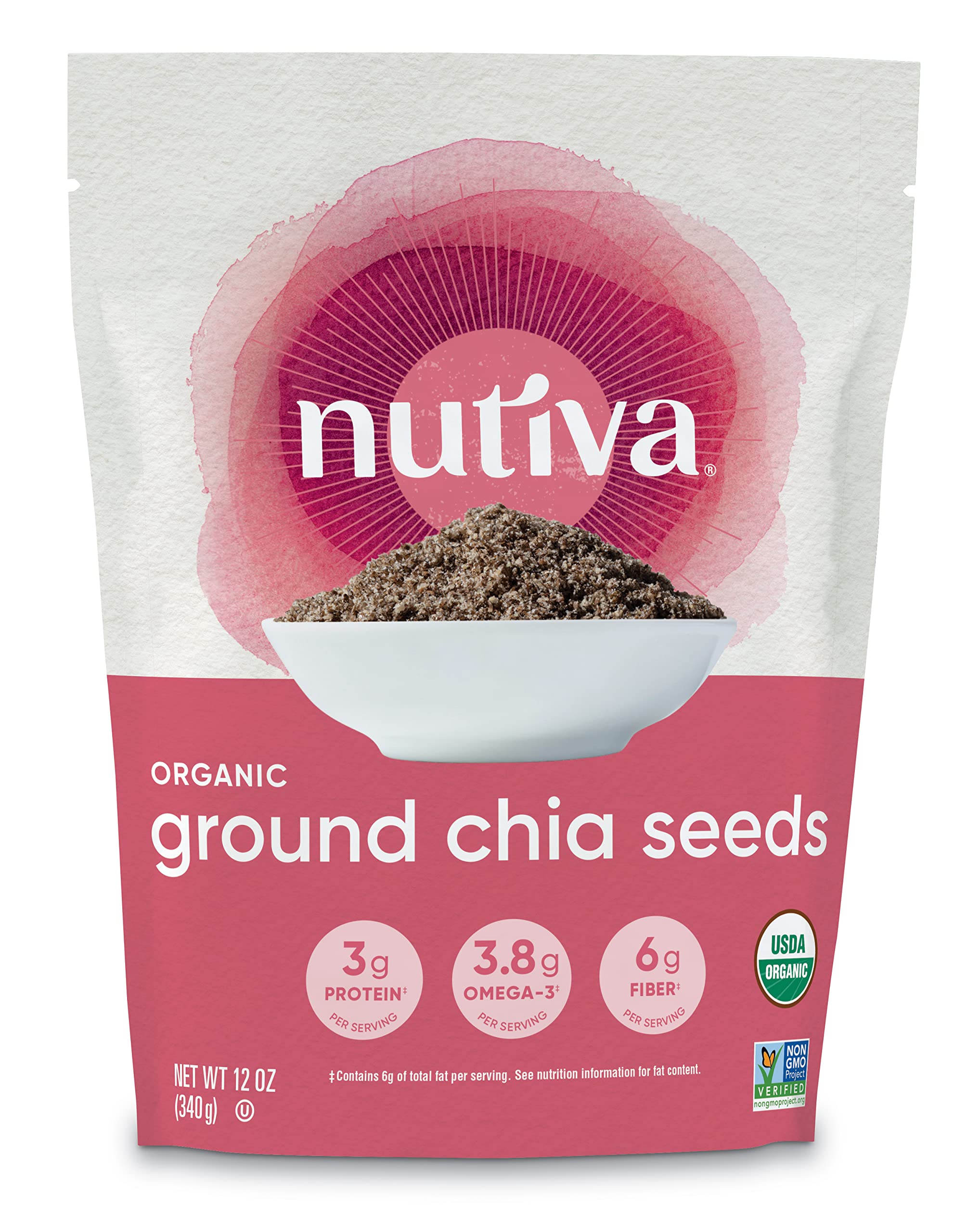 Diet info for Nutiva USDA Certified Organic, non-GMO Fair for Life